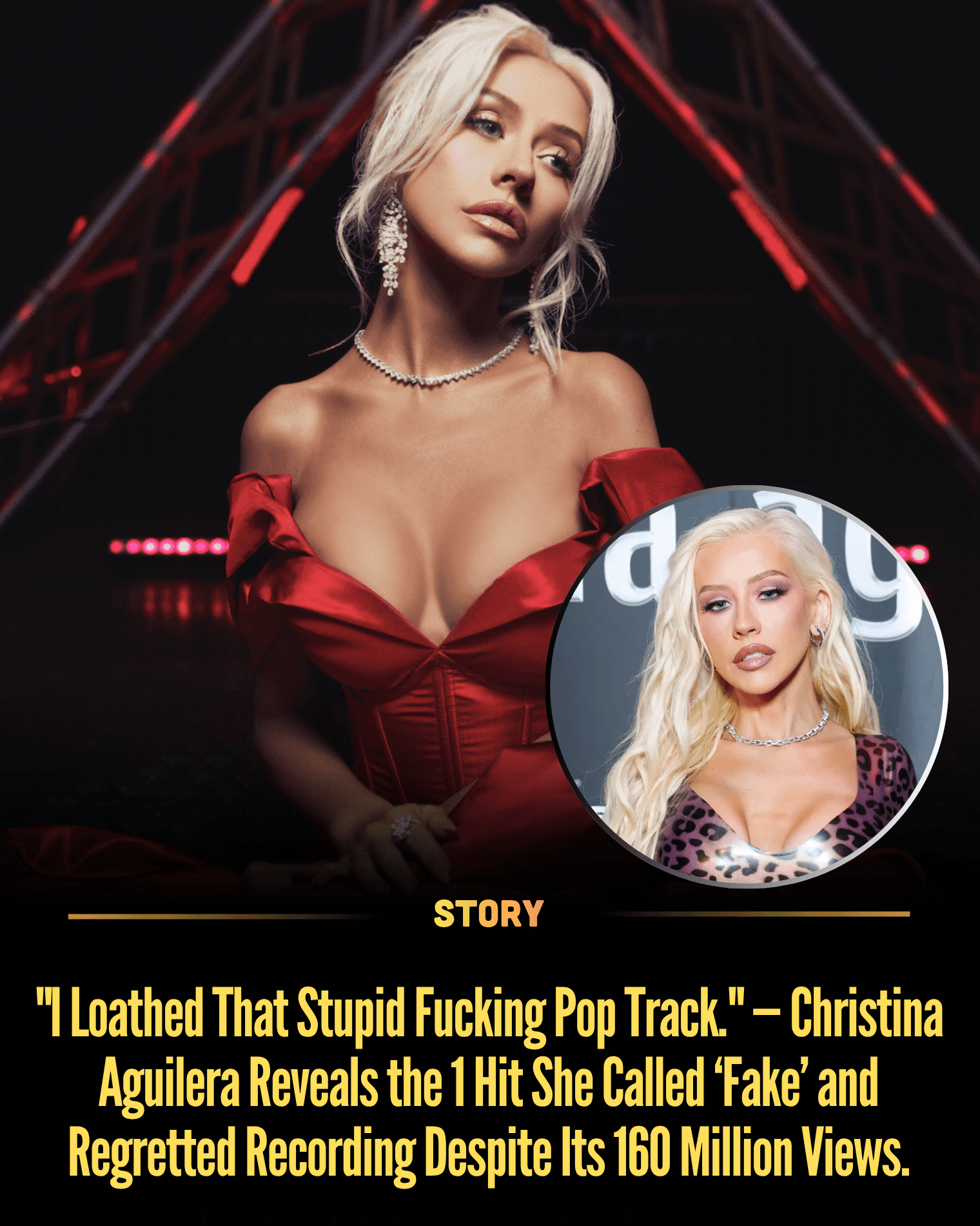 “I Loathed That Stupid Fucking Pop Track.” — Christina Aguilera Reveals the 1 Hit She Called ‘Fake’ and Regretted Recording Despite Its 160 Million Views.