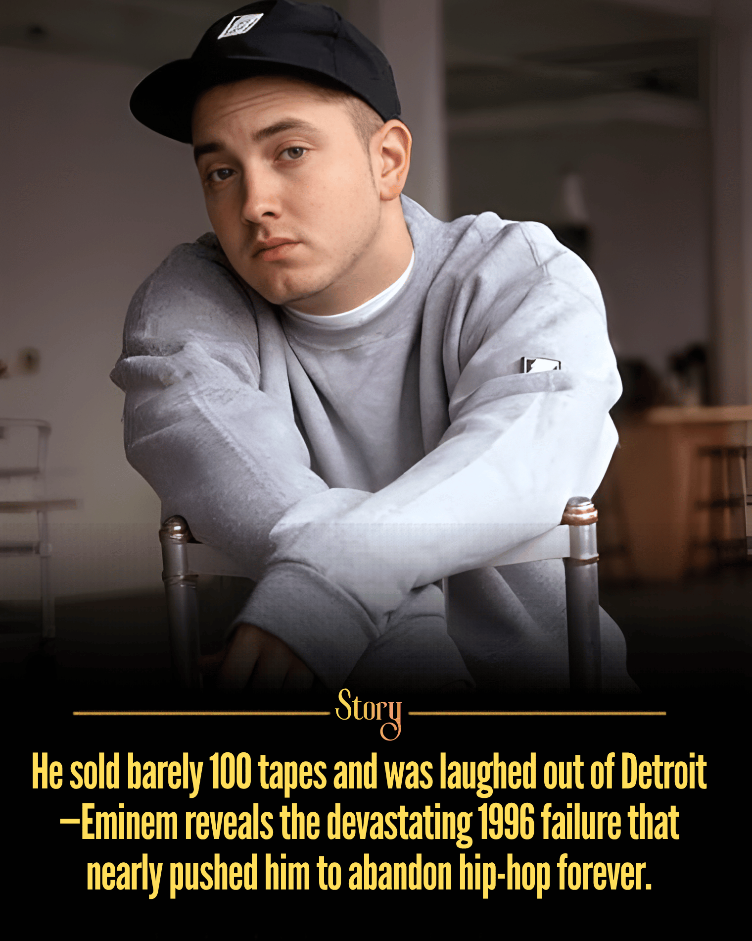 He sold barely 100 tapes and was laughed out of Detroit—Eminem reveals the devastating 1996 failure that nearly pushed him to abandon hip-hop forever.