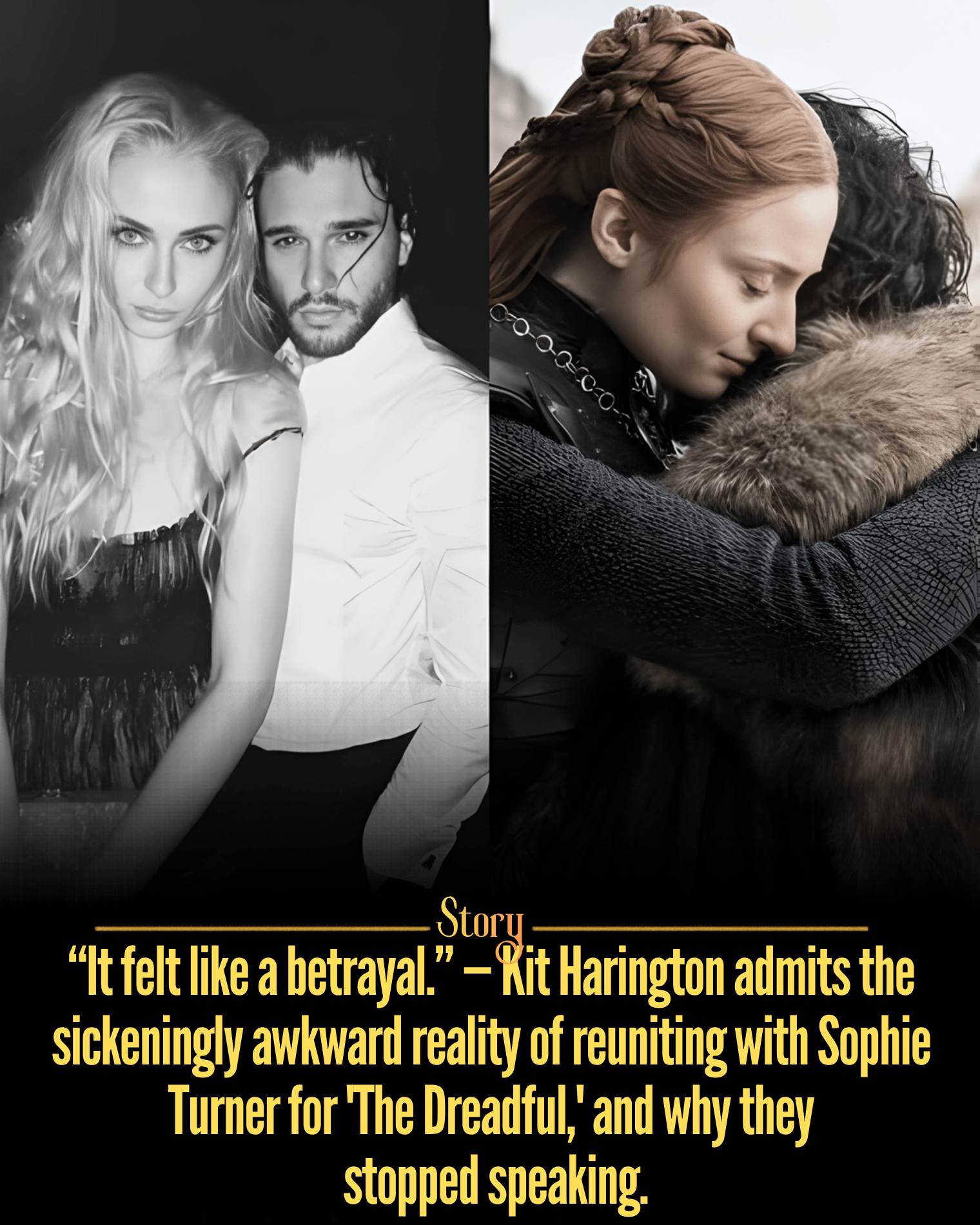 “It felt like a betrayal.” — Kit Harington admits the sickeningly awkward reality of reuniting with Sophie Turner for ‘The Dreadful,’ and why they stopped speaking.