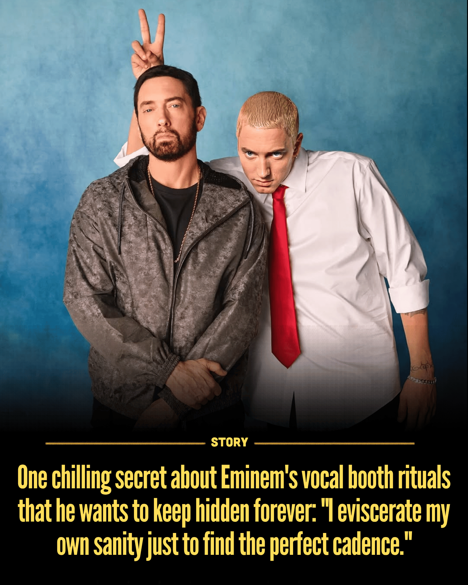 One chilling secret about Eminem’s vocal booth rituals that he wants to keep hidden forever: “I eviscerate my own sanity just to find the perfect cadence.”
