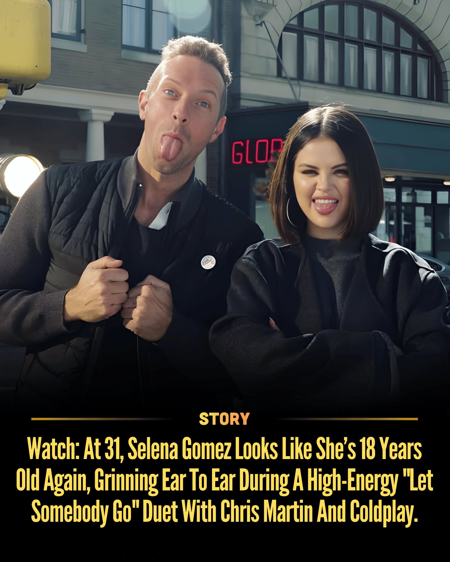 Watch: At 31, Selena Gomez Looks Like She’s 18 Years Old Again, Grinning Ear To Ear During A High-Energy “Let Somebody Go” Duet With Chris Martin And Coldplay.