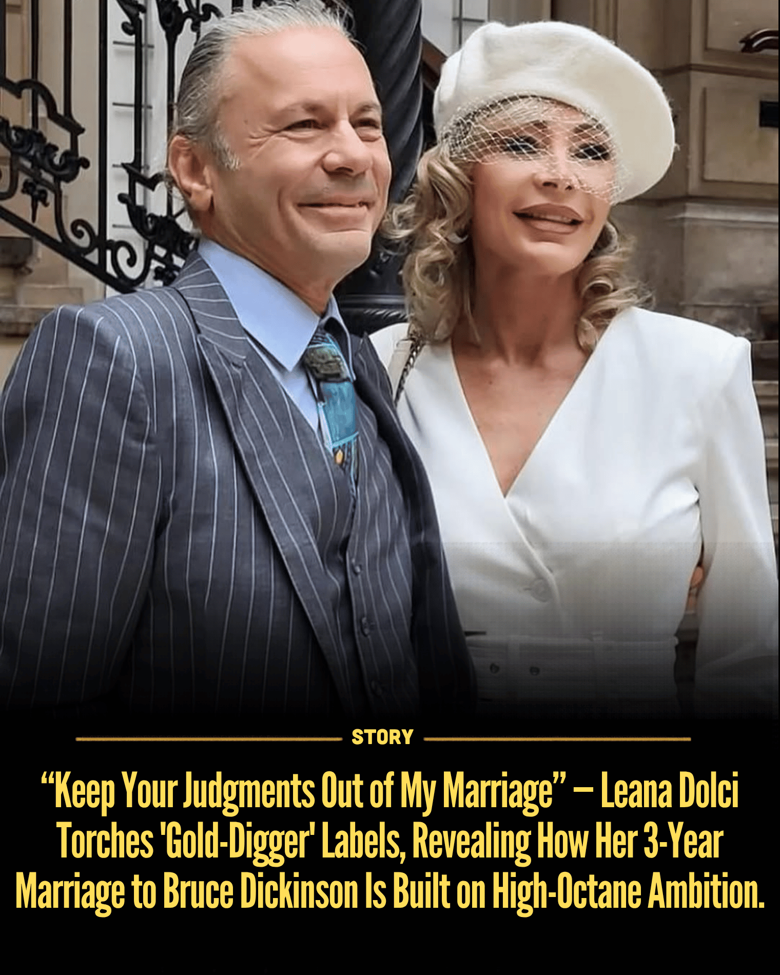 “Keep Your Judgments Out of My Marriage” — Leana Dolci Torches ‘Gold-Digger’ Labels, Revealing How Her 3-Year Marriage to Bruce Dickinson Is Built on High-Octane Ambition.