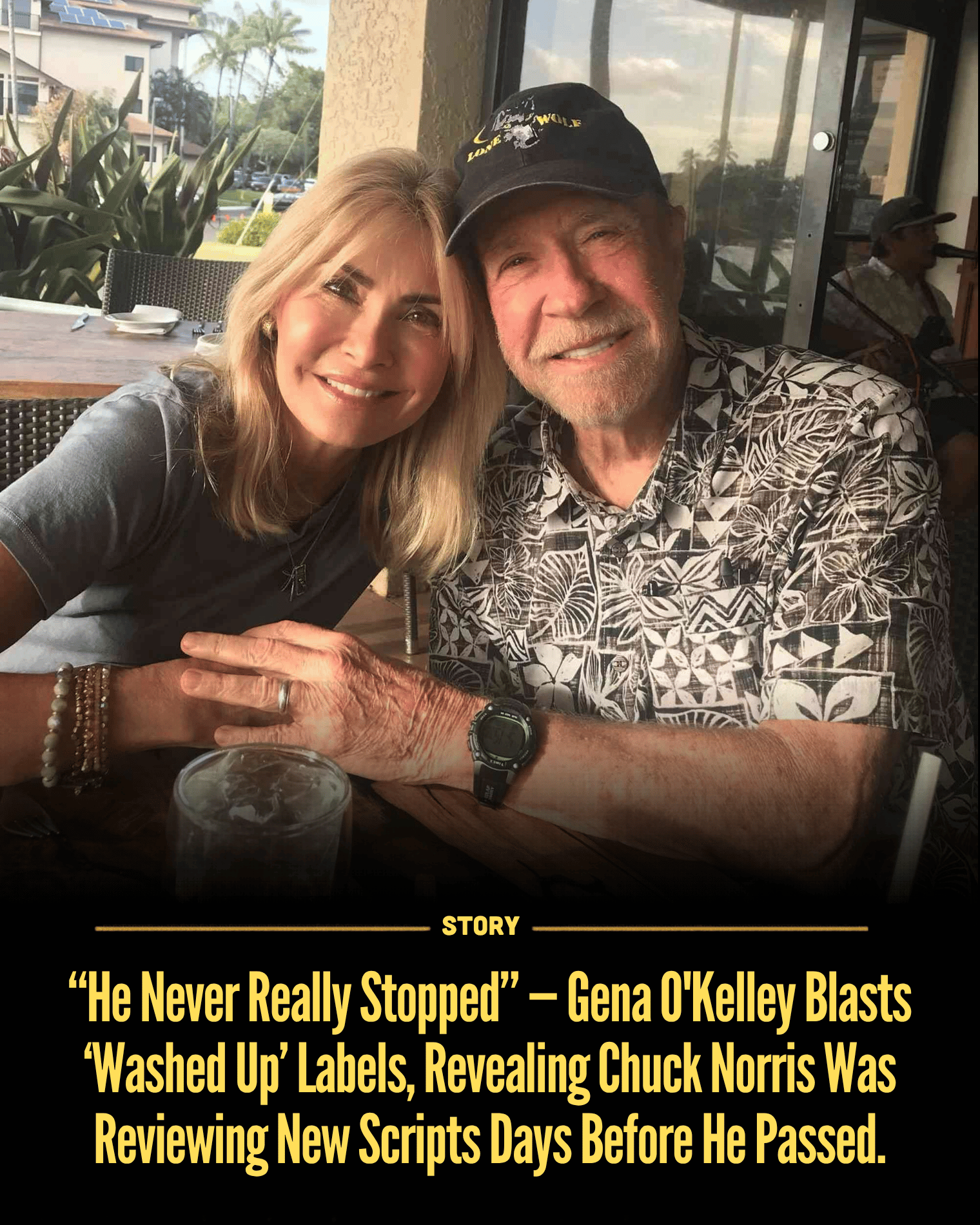 “He Never Really Stopped” — Gena O’Kelley Blasts ‘Washed Up’ Labels, Revealing Chuck Norris Was Reviewing New Scripts Days Before He Passed.