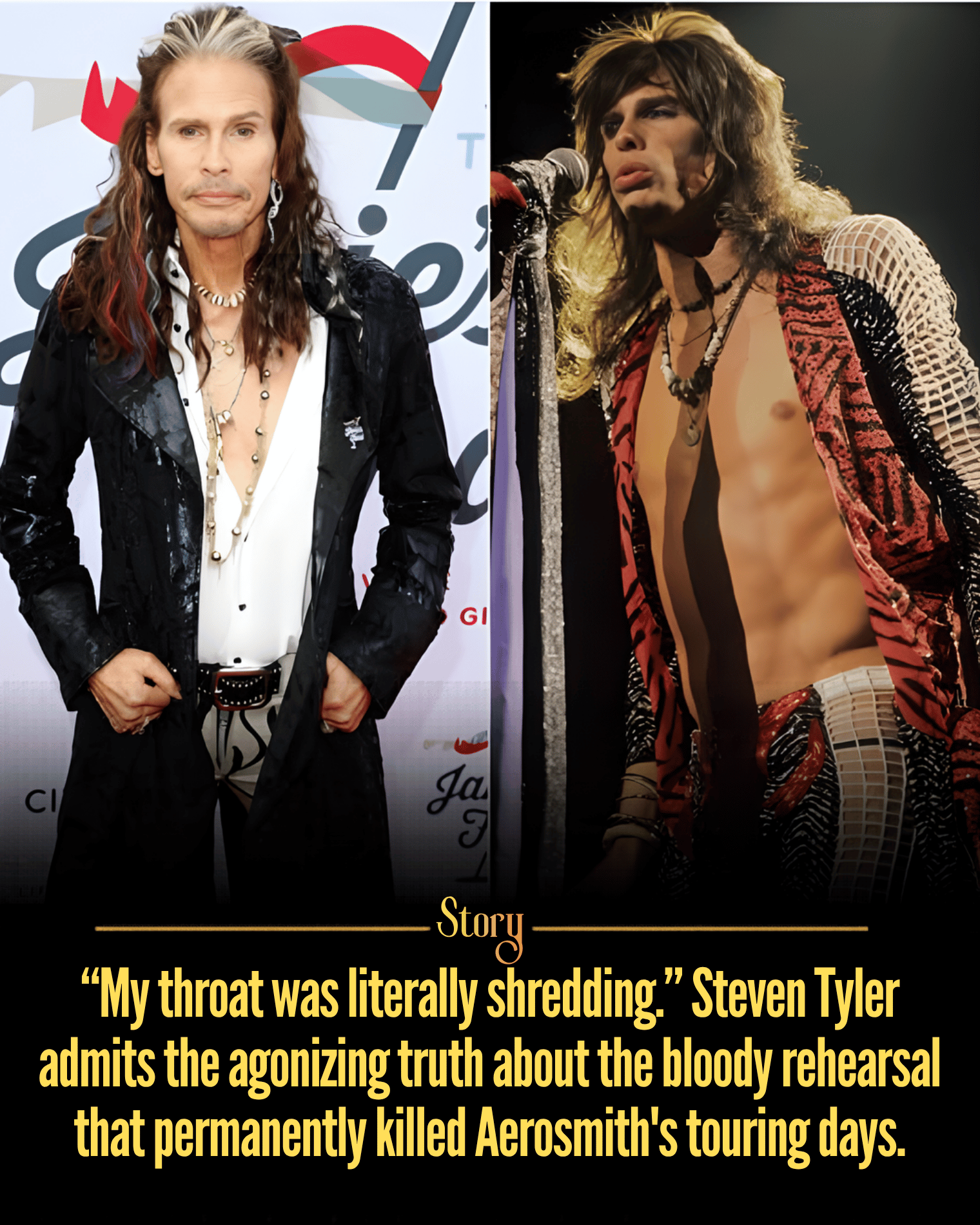 “My throat was literally shredding.” Steven Tyler admits the agonizing truth about the bloody rehearsal that permanently killed Aerosmith’s touring days.