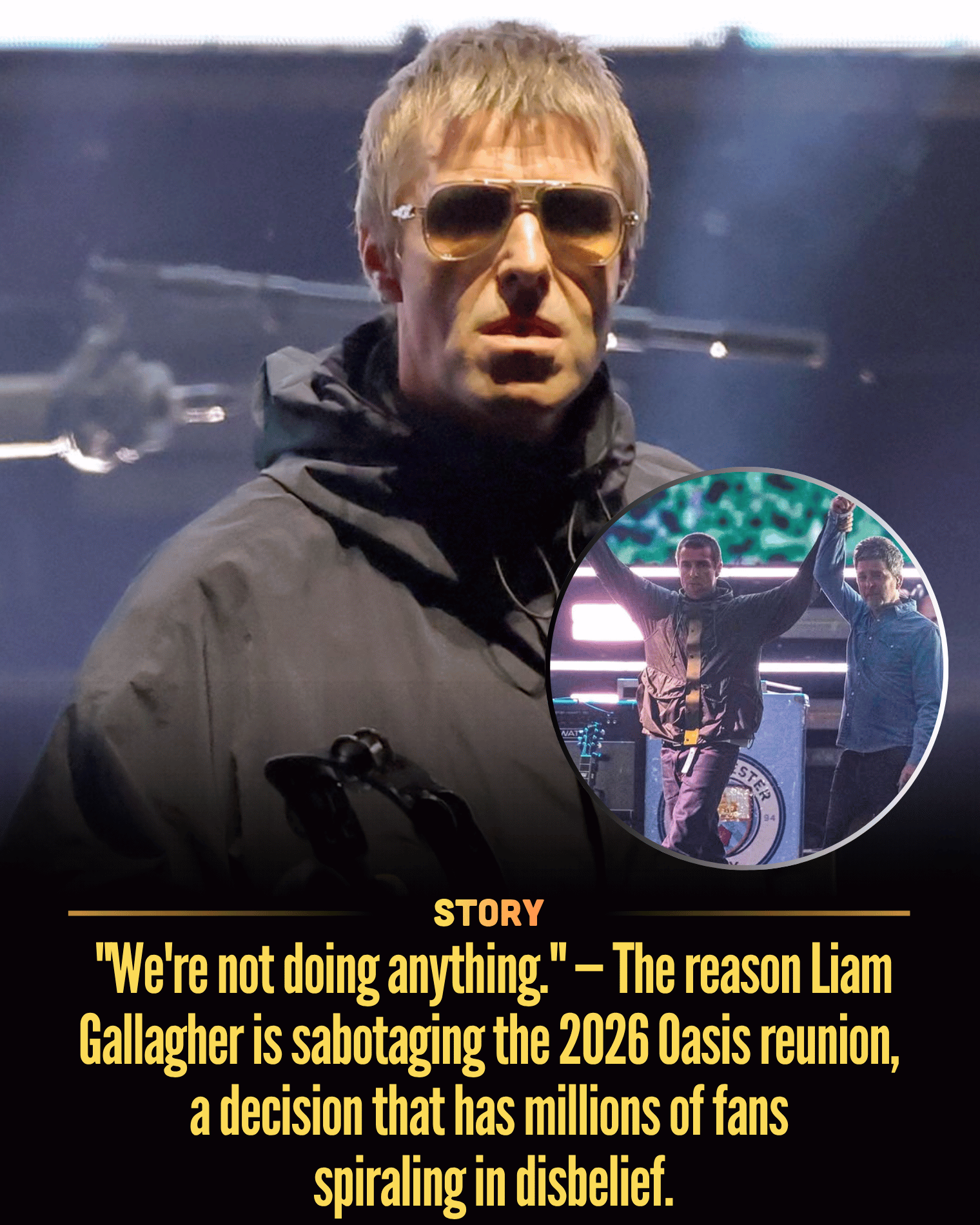 “We’re not doing anything.” — The reason Liam Gallagher is sabotaging the 2026 Oasis reunion, a decision that has millions of fans spiraling in disbelief.