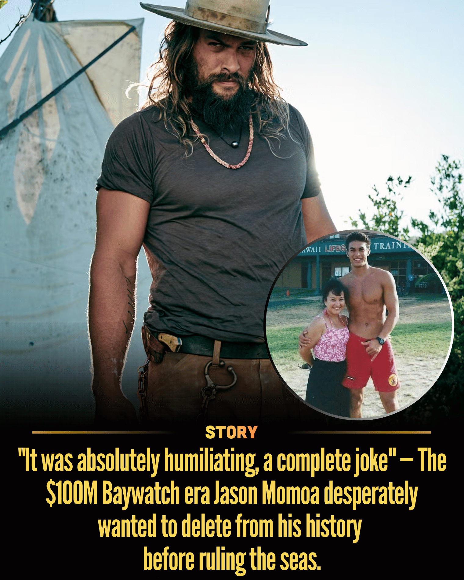 “It was absolutely humiliating, a complete joke” — The $100M Baywatch era Jason Momoa desperately wanted to delete from his history before ruling the seas.