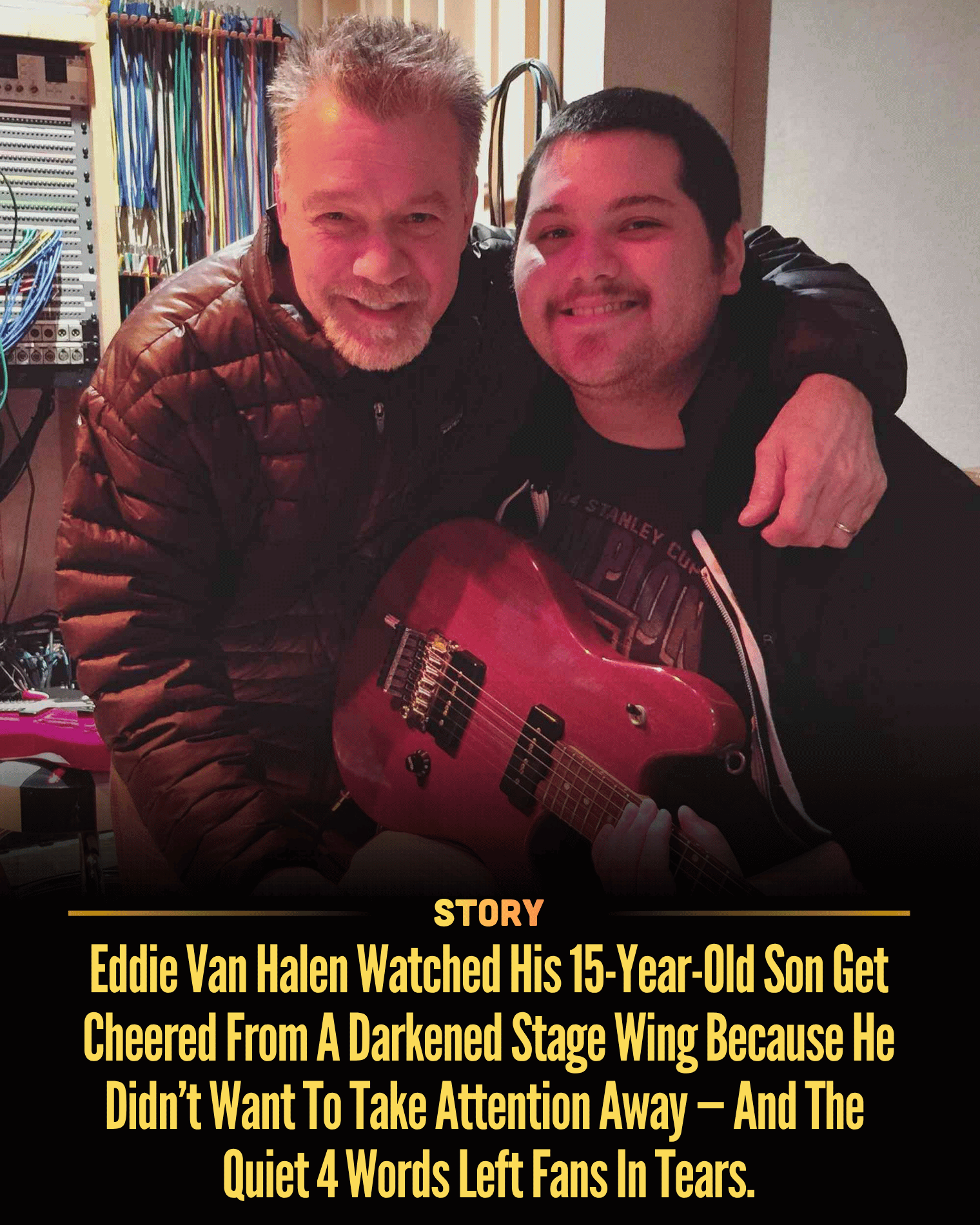 Eddie Van Halen Watched His 15-Year-Old Son Get Cheered From A Darkened Stage Wing Because He Didn’t Want To Take Attention Away — And The Quiet 4 Words Left Fans In Tears.