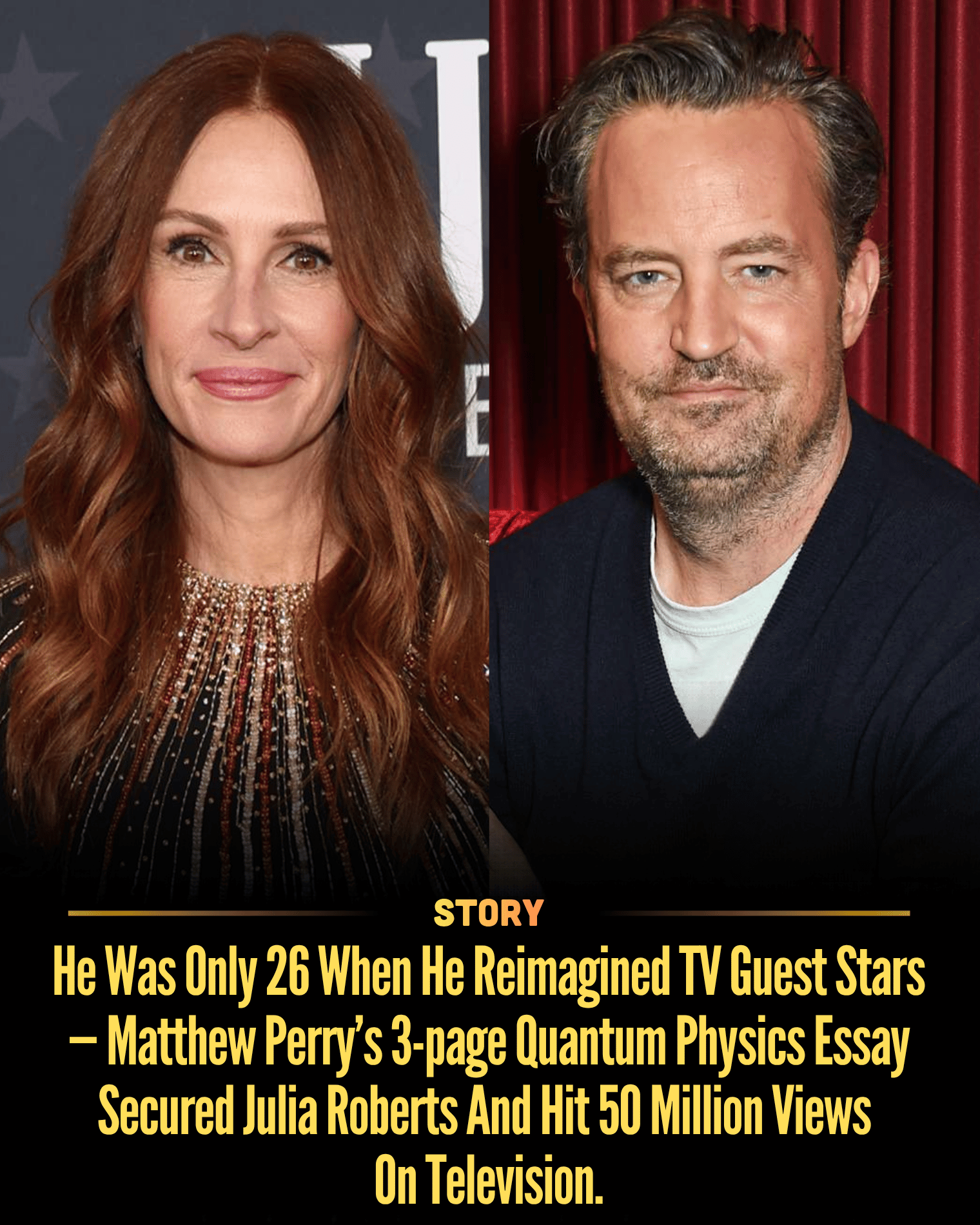 He Was Only 26 When He Reimagined TV Guest Stars — Matthew Perry’s 3-page Quantum Physics Essay Secured Julia Roberts And Hit 50 Million Views On Television.