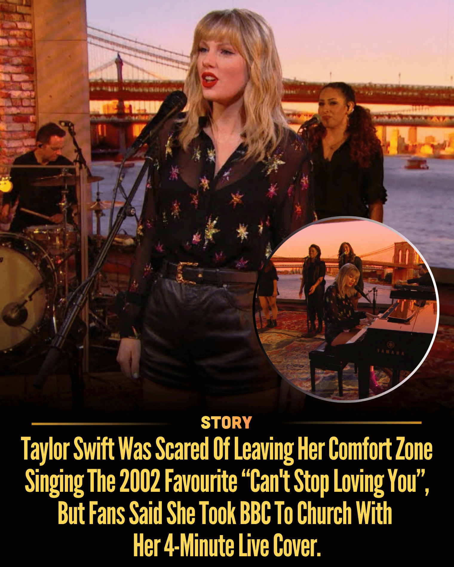 Taylor Swift Was Scared Of Leaving Her Comfort Zone Singing The 2002 Favourite “Can’t Stop Loving You”, But Fans Said She Took BBC To Church With Her 4-Minute Live Cover.