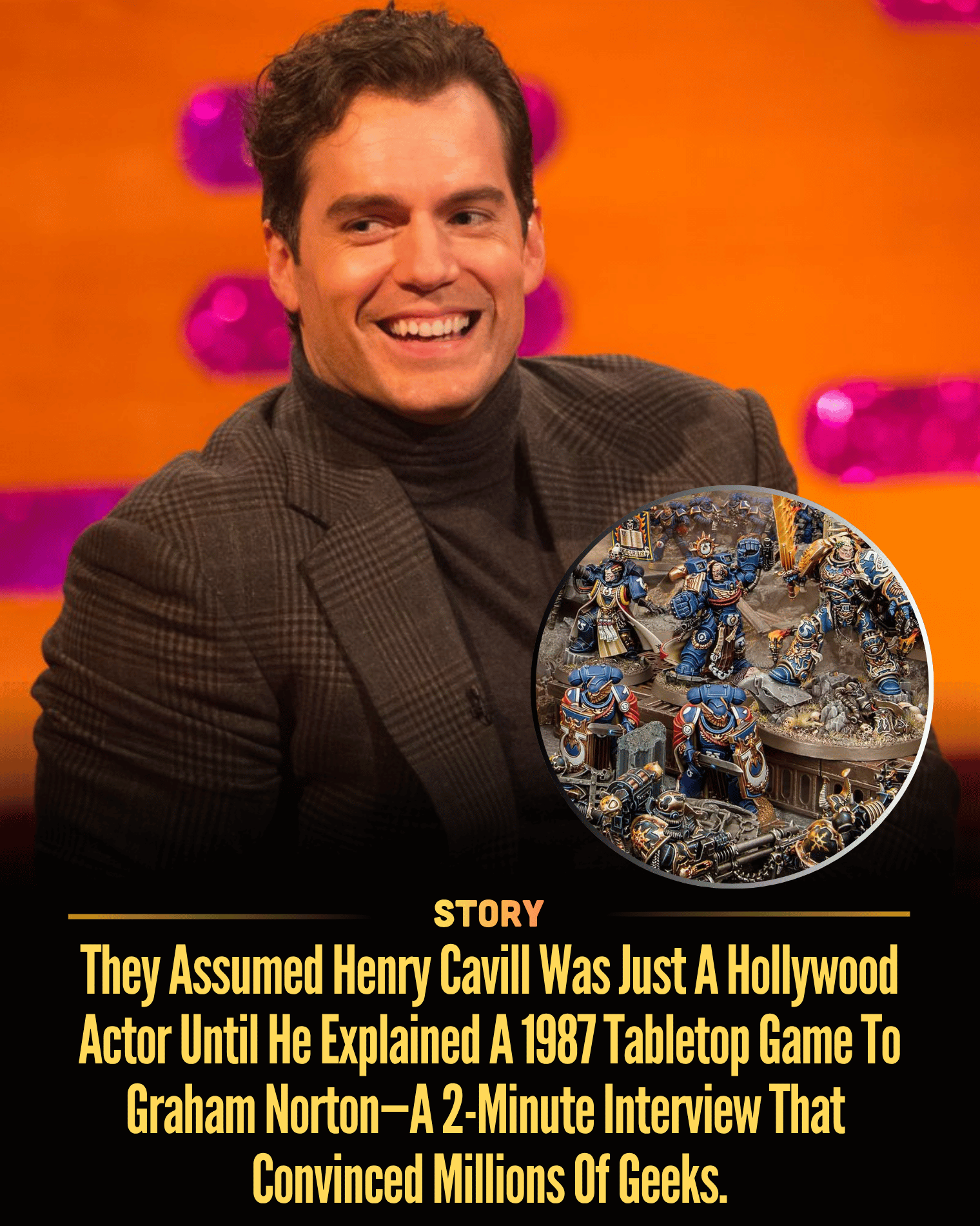 They Assumed Henry Cavill Was Just A Hollywood Actor Until He Explained A 1987 Tabletop Game To Graham Norton—A 2-Minute Interview That Convinced Millions Of Geeks.