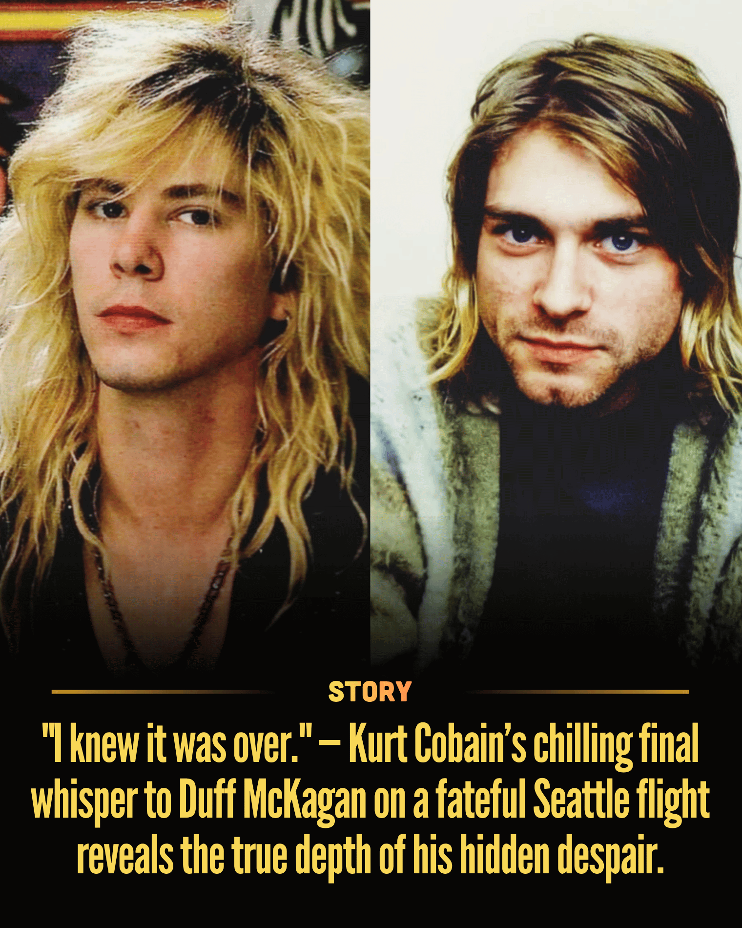 “I knew it was over.” — Kurt Cobain’s chilling final whisper to Duff McKagan on a fateful Seattle flight reveals the true depth of his hidden despair.