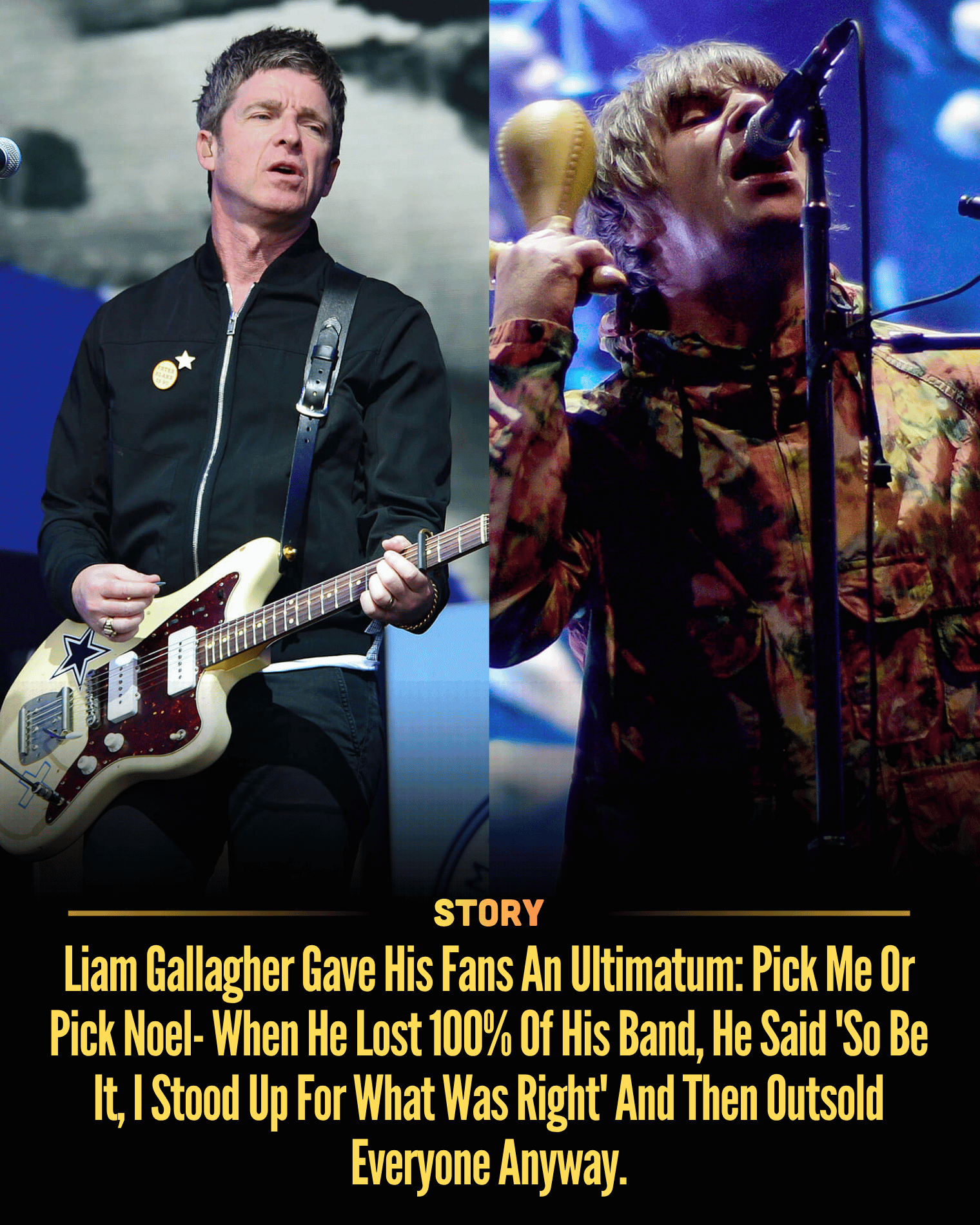 Liam Gallagher Gave His Fans An Ultimatum: Pick Me Or Pick Noel- When He Lost 100% Of His Band, He Said ‘So Be It, I Stood Up For What Was Right’ And Then Outsold Everyone Anyway.