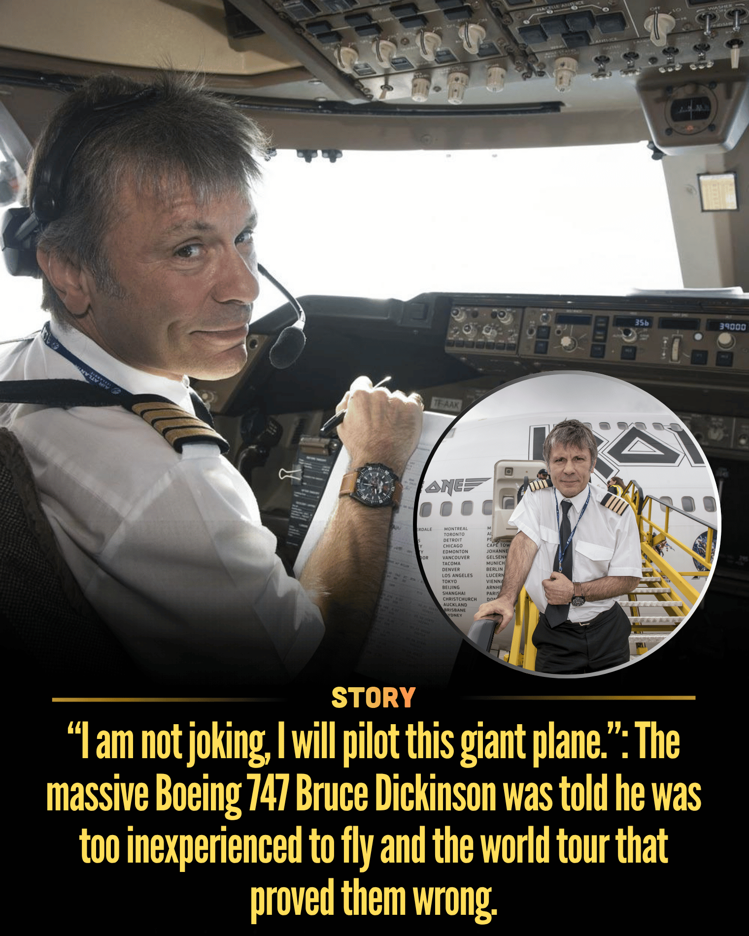 “I am not joking, I will pilot this giant plane.”: The massive Boeing 747 Bruce Dickinson was told he was too inexperienced to fly and the world tour that proved them wrong.