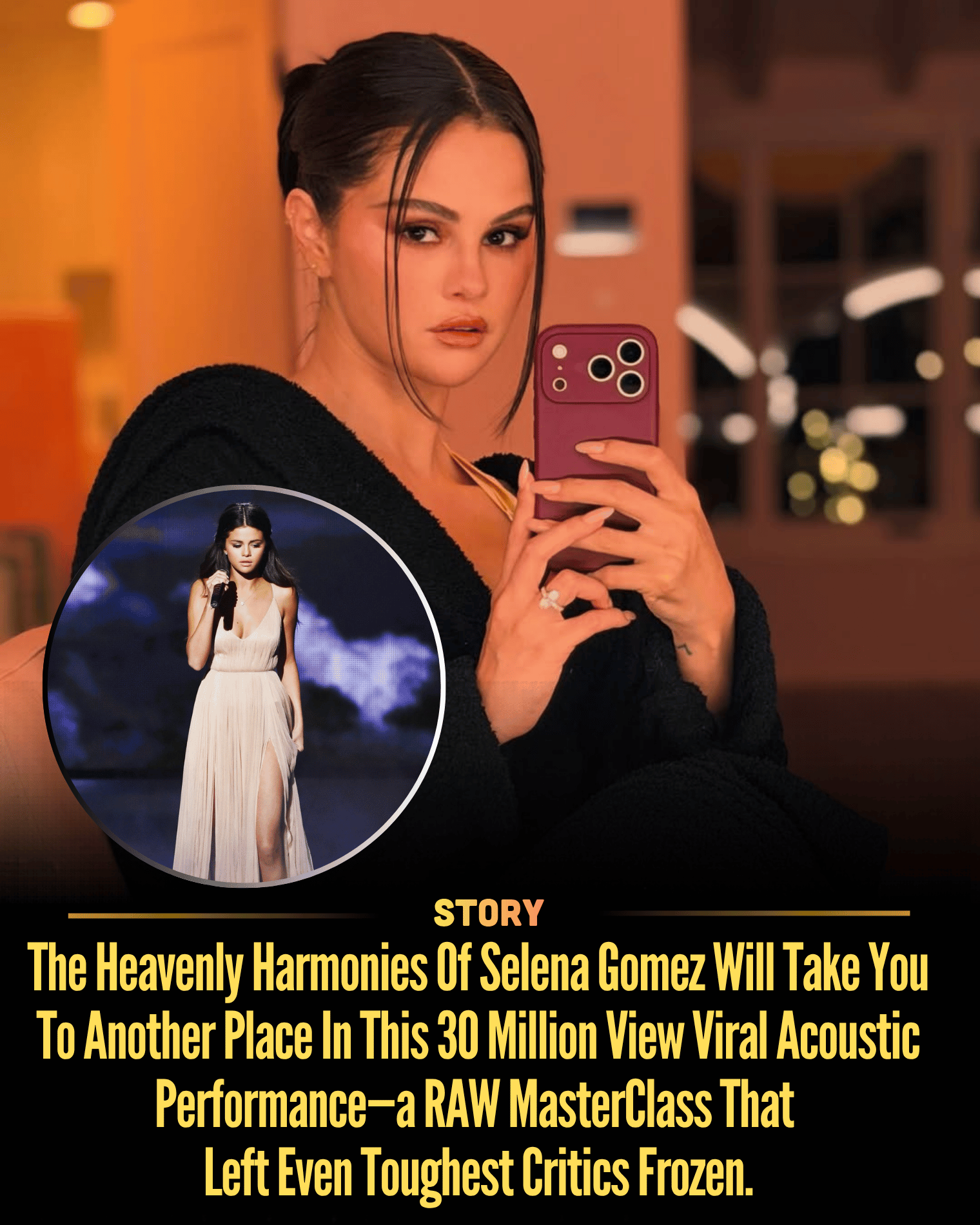 The Heavenly Harmonies Of Selena Gomez Will Take You To Another Place In This 30 Million View Viral Acoustic Performance—a RAW MasterClass That Left Even Toughest Critics Frozen.