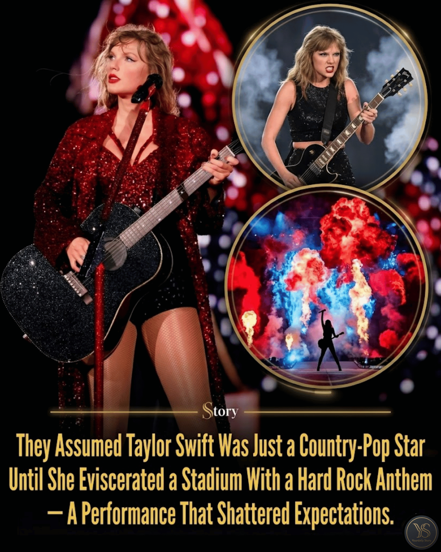 They Assumed Taylor Swift Was Just a Country-Pop Star Until She Eviscerated a Stadium With a Hard Rock Anthem — A Performance That Shattered Expectations.