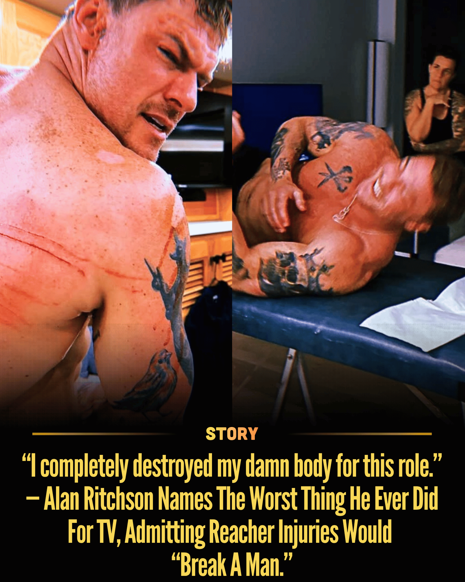 “I completely destroyed my damn body for this role.” — Alan Ritchson Names The Worst Thing He Ever Did For TV, Admitting Reacher Injuries Would “Break A Man.”