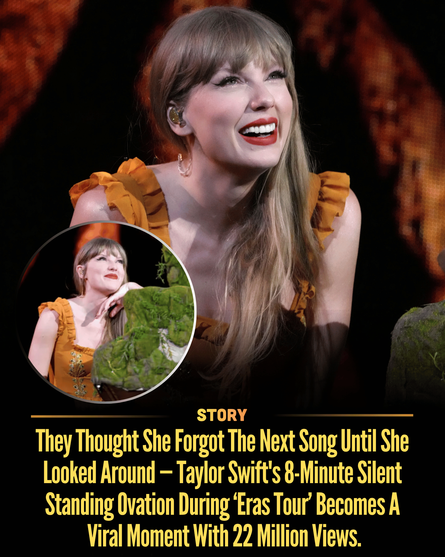 They Thought She Forgot The Next Song Until She Looked Around — Taylor Swift’s 8-Minute Silent Standing Ovation During ‘Eras Tour’ Becomes A Viral Moment With 22 Million Views.