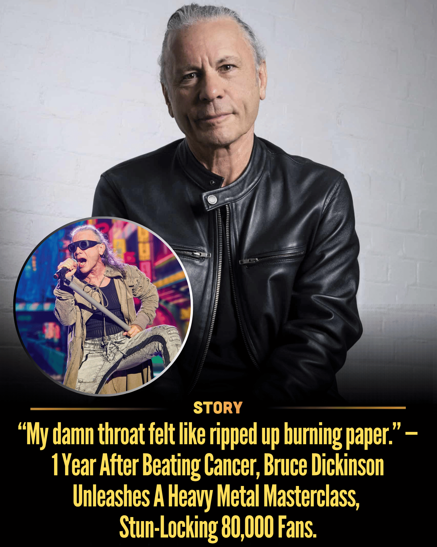 “My damn throat felt like ripped up burning paper.” — 1 Year After Beating Cancer, Bruce Dickinson Unleashes A Heavy Metal Masterclass, Stun-Locking 80,000 Fans.