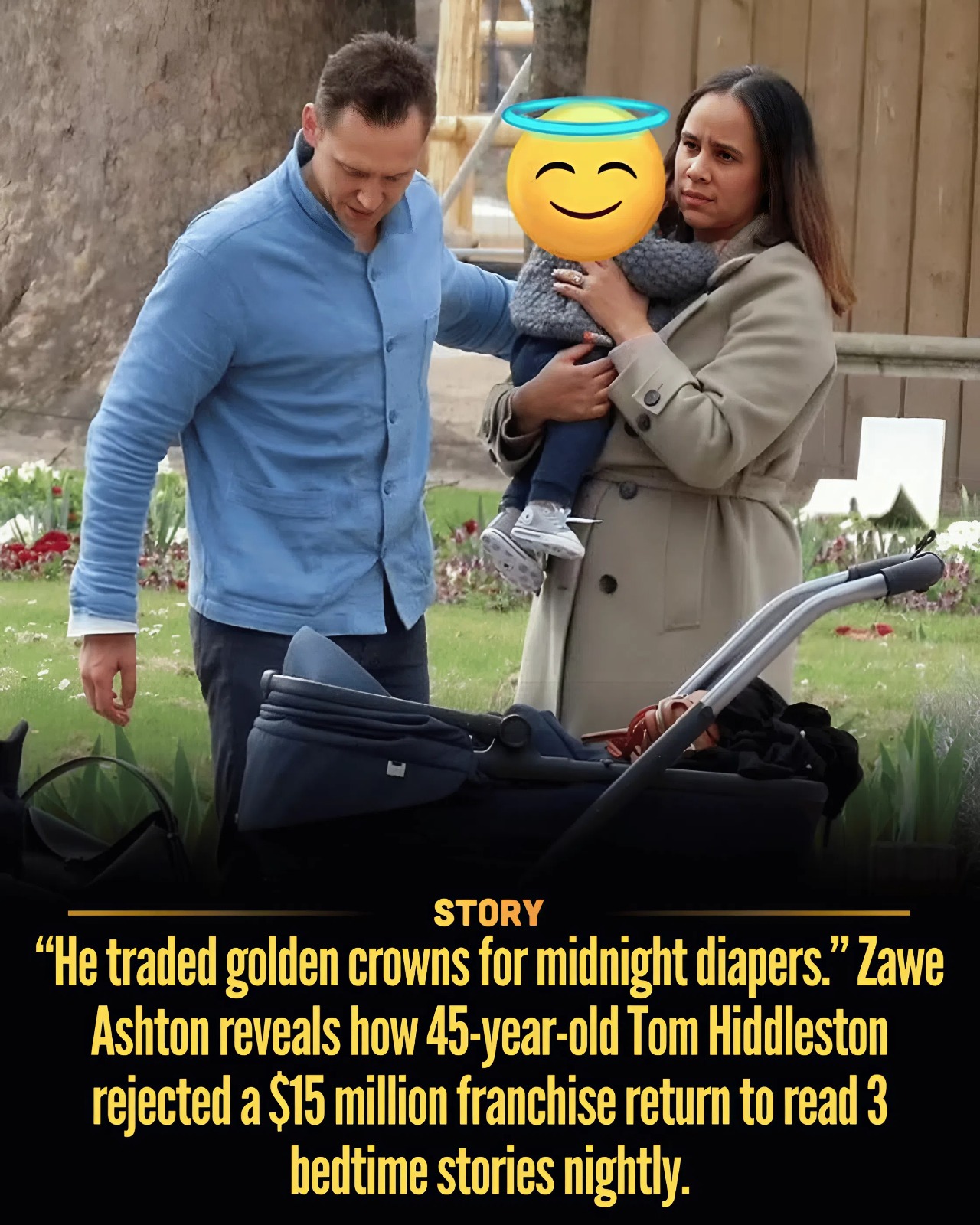 “He traded golden crowns for midnight diapers.” Zawe Ashton reveals how 45-year-old Tom Hiddleston rejected a $15 million franchise return to read 3 bedtime stories nightly.