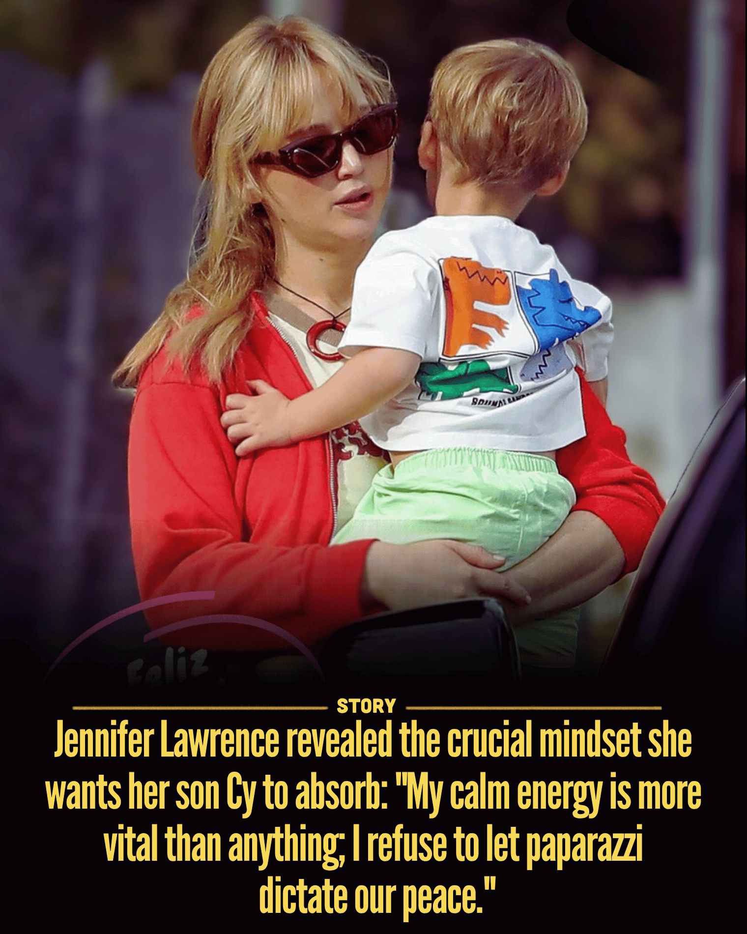 Jennifer Lawrence revealed the crucial mindset she wants her son Cy to absorb: “My calm energy is more vital than anything; I refuse to let paparazzi dictate our peace.”
