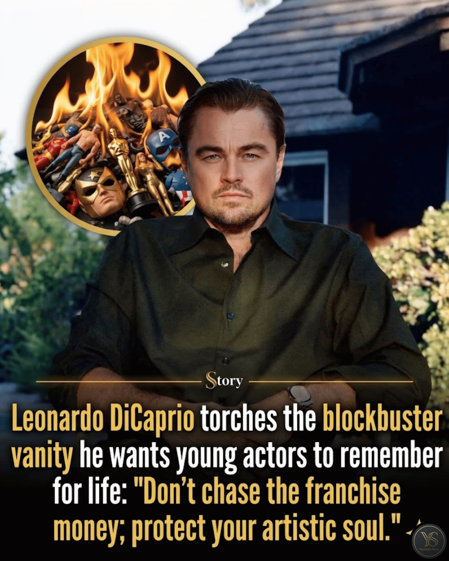 Leonardo DiCaprio torches the blockbuster vanity he wants young actors to remember for life: “Don’t chase the franchise money; protect your artistic soul.”