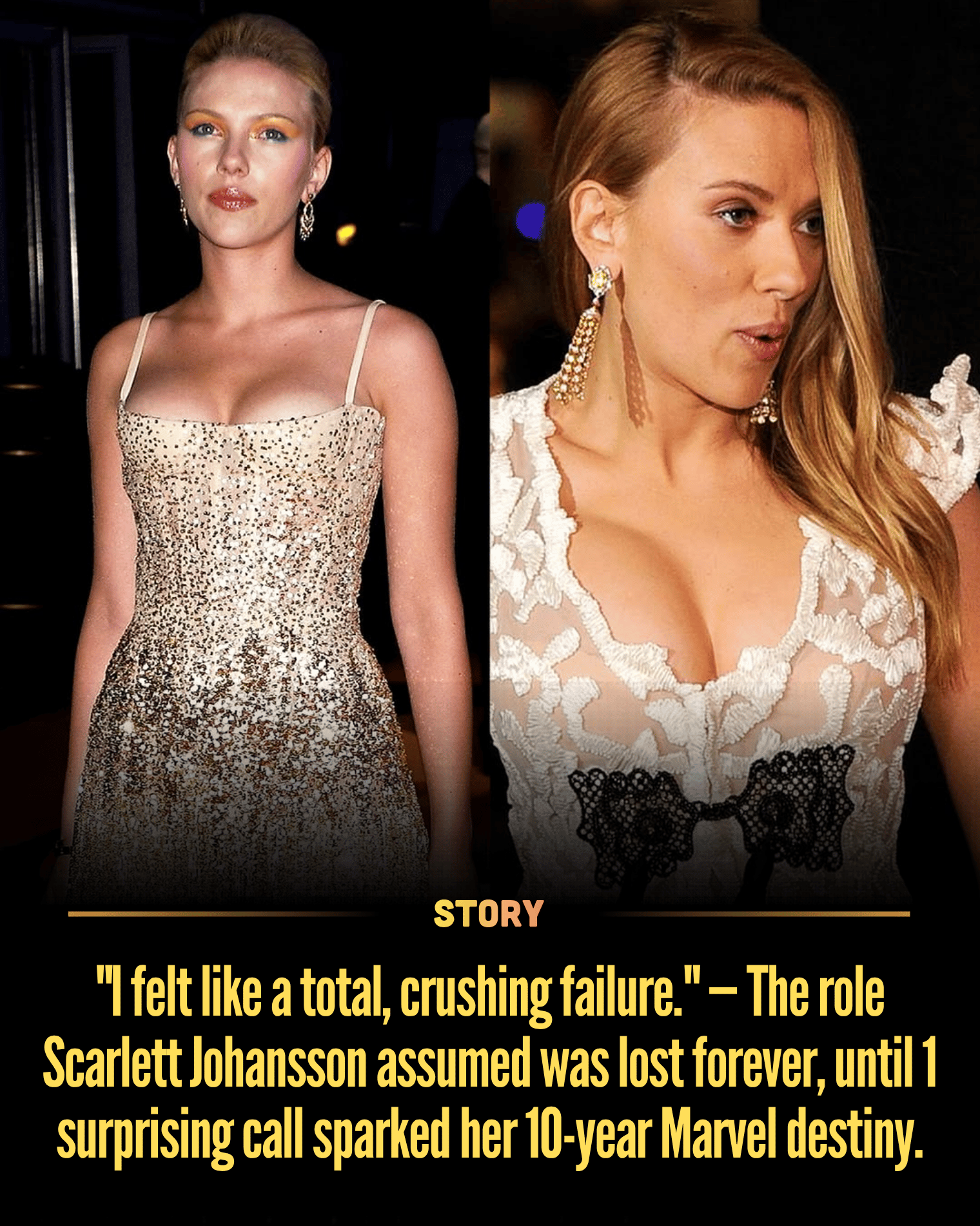 “I felt like a total, crushing failure.” — The role Scarlett Johansson assumed was lost forever, until 1 surprising call sparked her 10-year Marvel destiny.