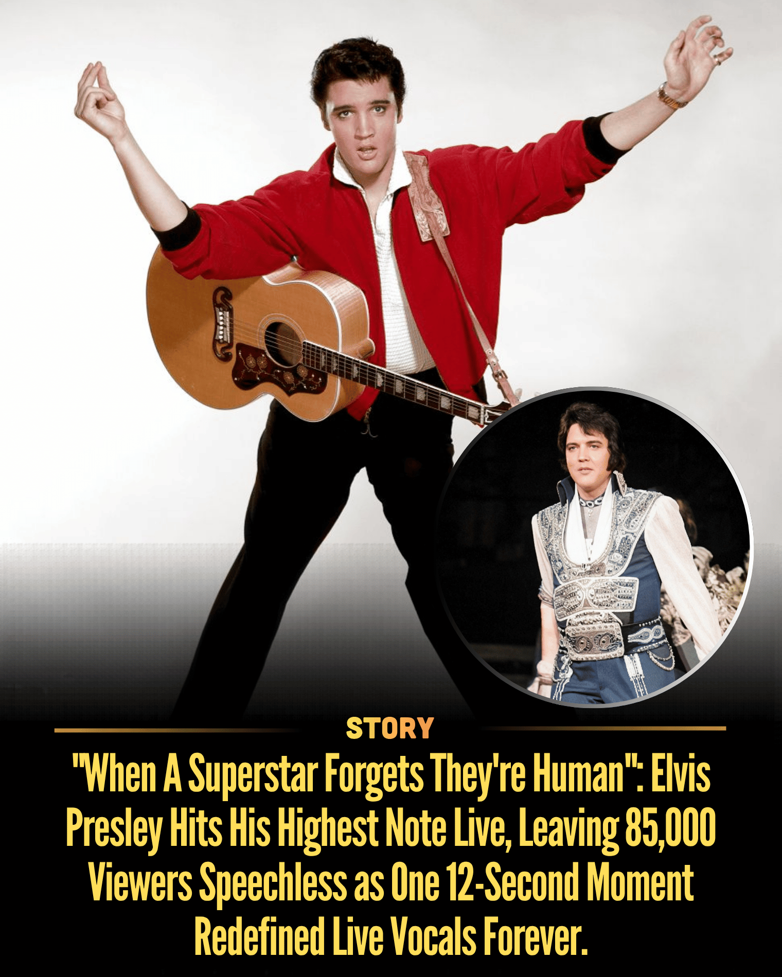 “When A Superstar Forgets They’re Human”: Elvis Presley Hits His Highest Note Live, Leaving 85,000 Viewers Speechless as One 12-Second Moment Redefined Live Vocals Forever.