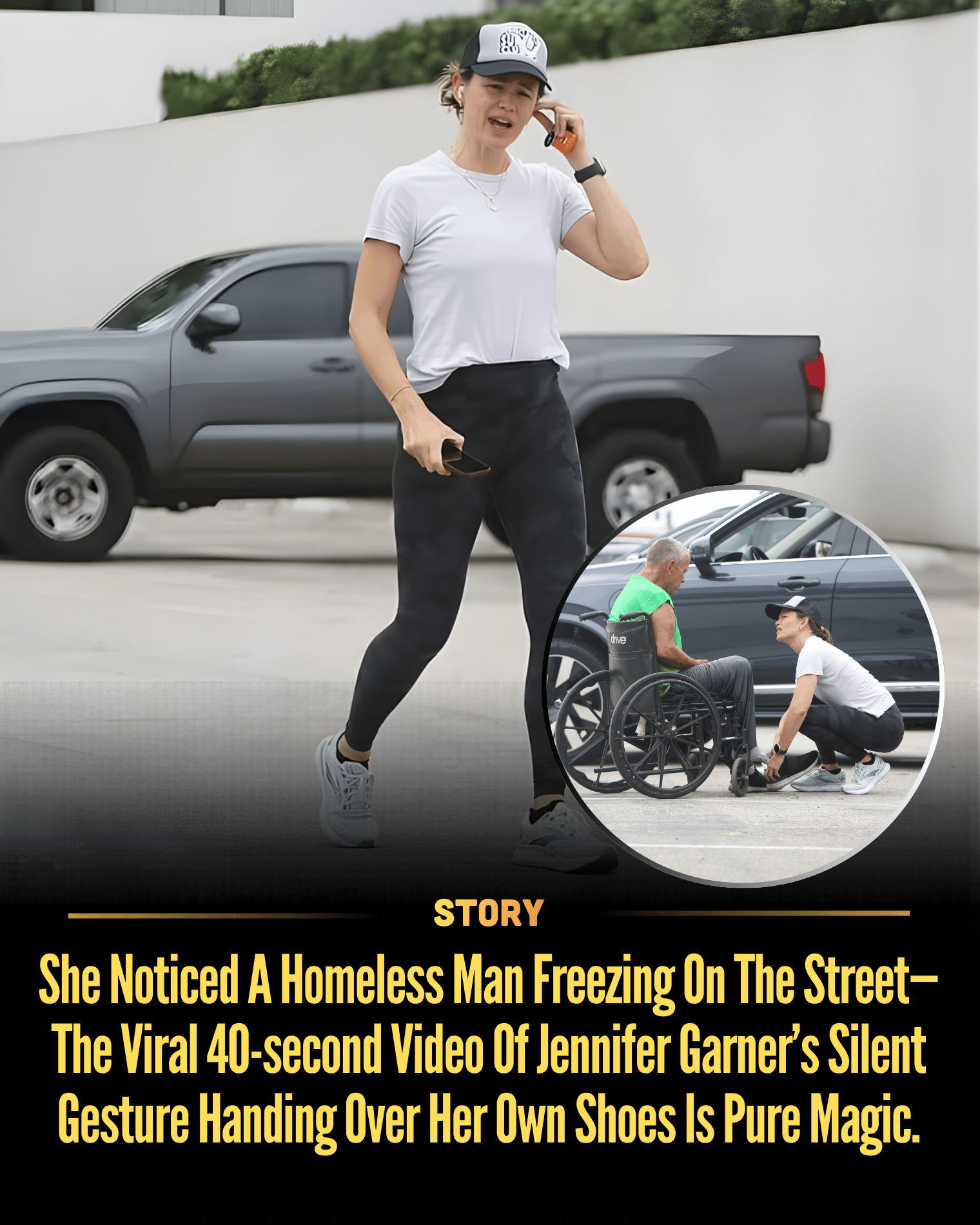 She Noticed A Homeless Man Freezing On The Street—The Viral 40-second Video Of Jennifer Garner’s Silent Gesture Handing Over Her Own Shoes Is Pure Magic.