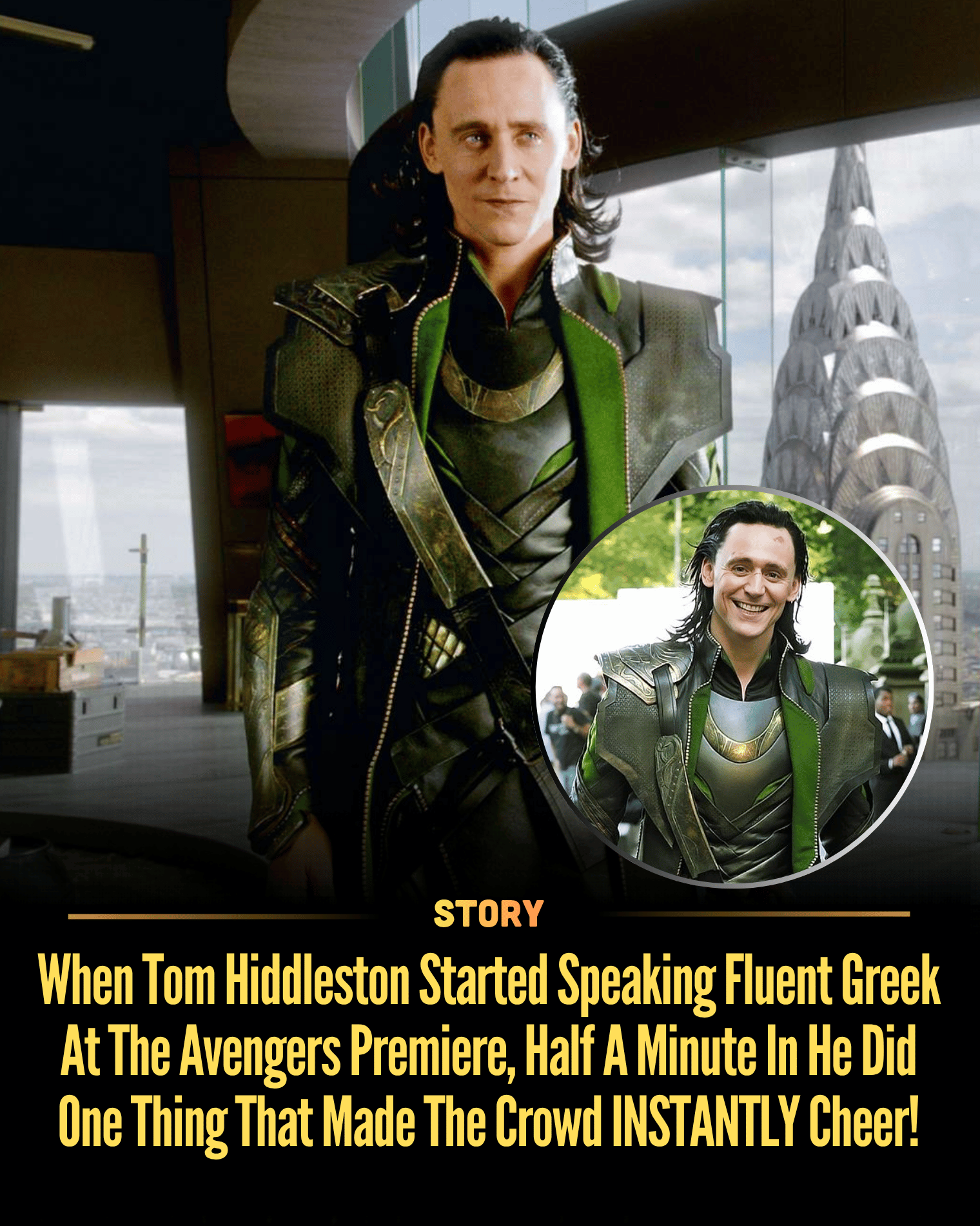 When Tom Hiddleston Started Speaking Fluent Greek At The Avengers Premiere, Half A Minute In He Did One Thing That Made The Crowd INSTANTLY Cheer!
