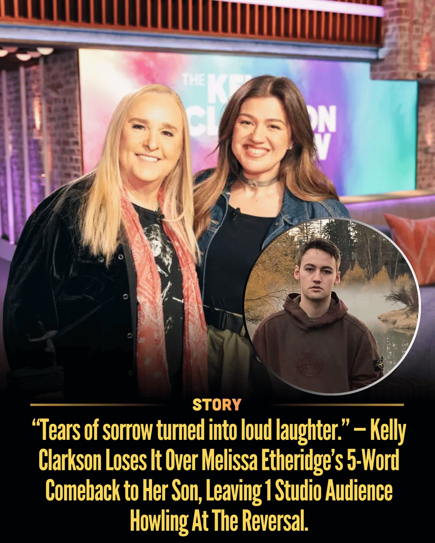 “Tears of sorrow turned into loud laughter.” — Kelly Clarkson Loses It Over Melissa Etheridge’s 5-Word Comeback to Her Son, Leaving 1 Studio Audience Howling At The Reversal.