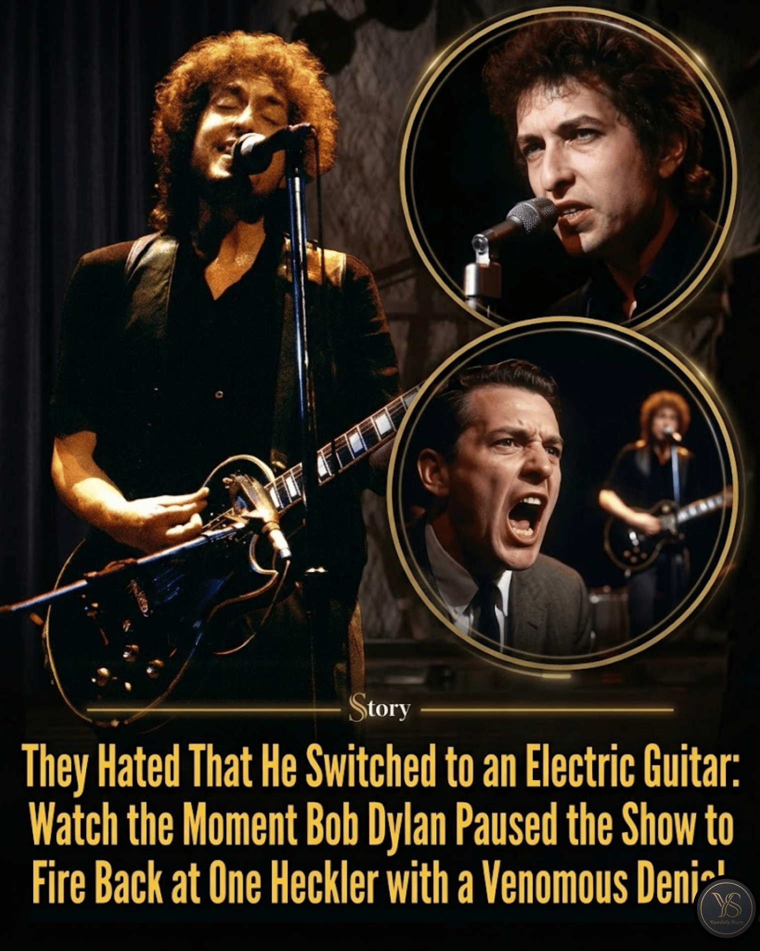 They Hated That He Switched to an Electric Guitar: Watch the Moment Bob Dylan Paused the Show to Fire Back at One Heckler with a Venomous Denial.