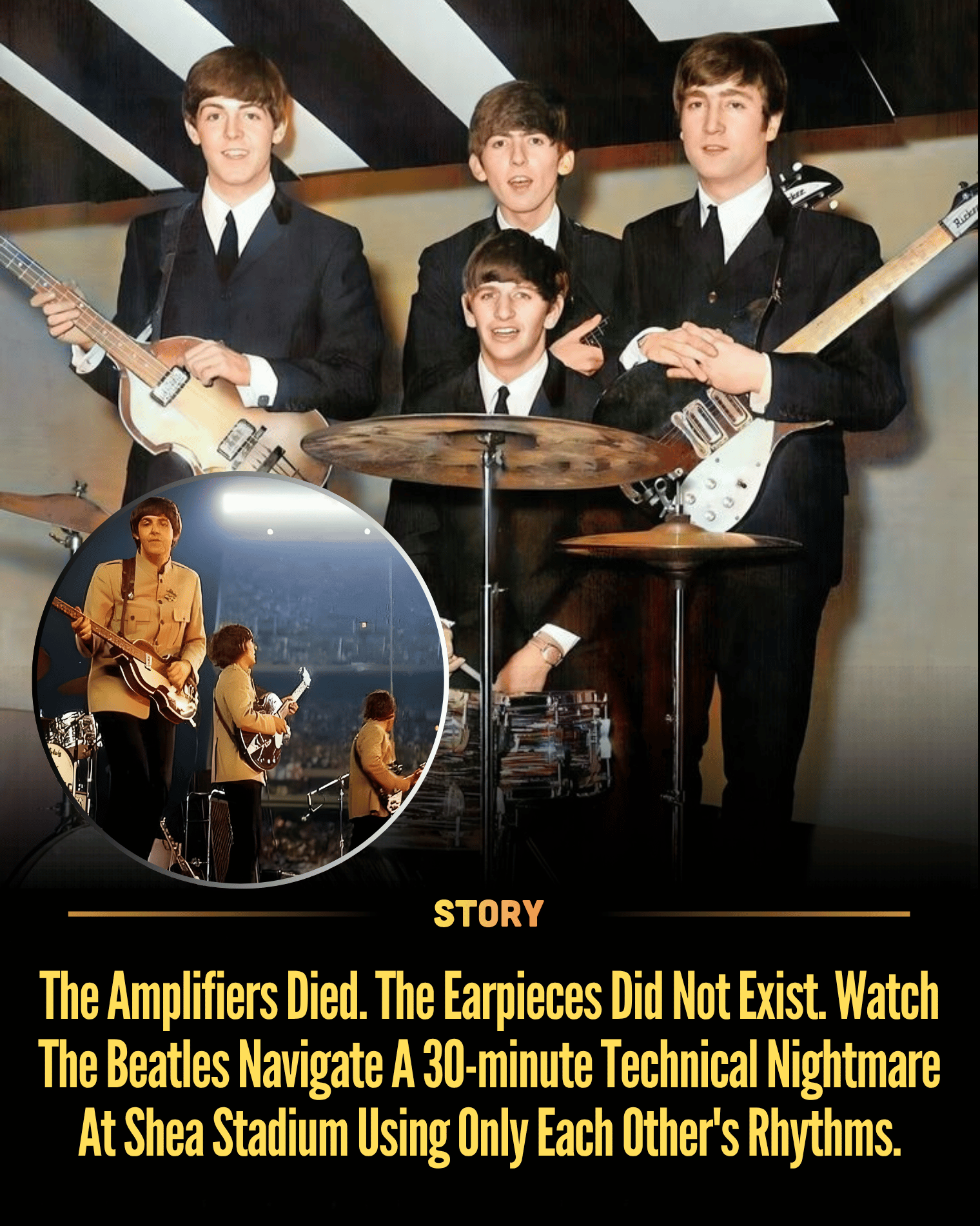 The Amplifiers Died. The Earpieces Did Not Exist. Watch The Beatles Navigate A 30-minute Technical Nightmare At Shea Stadium Using Only Each Other’s Rhythms.