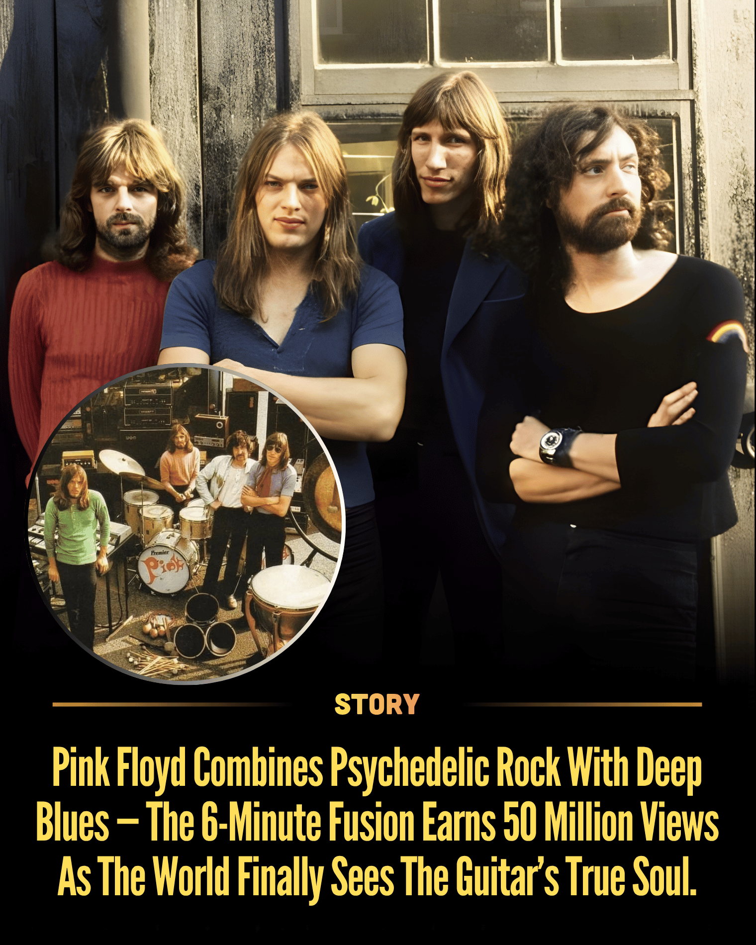 Pink Floyd Combines Psychedelic Rock With Deep Blues — The 6-Minute Fusion Earns 50 Million Views As The World Finally Sees The Guitar’s True Soul.