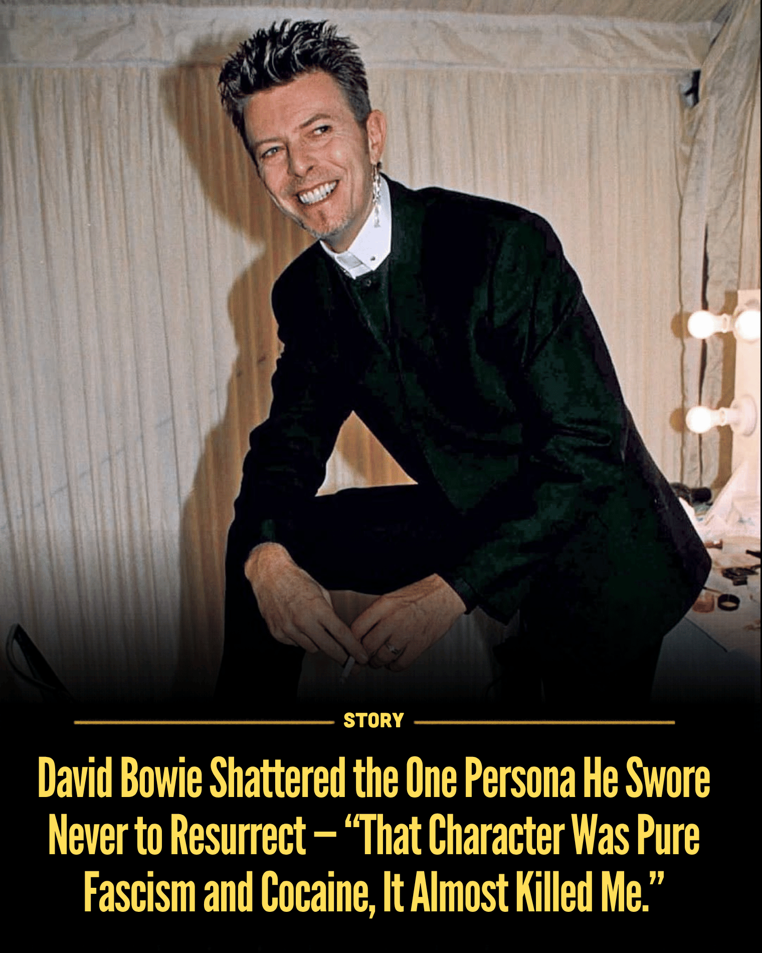 David Bowie Shattered the One Persona He Swore Never to Resurrect — “That Character Was Pure Fascism and Cocaine, It Almost Killed Me.”