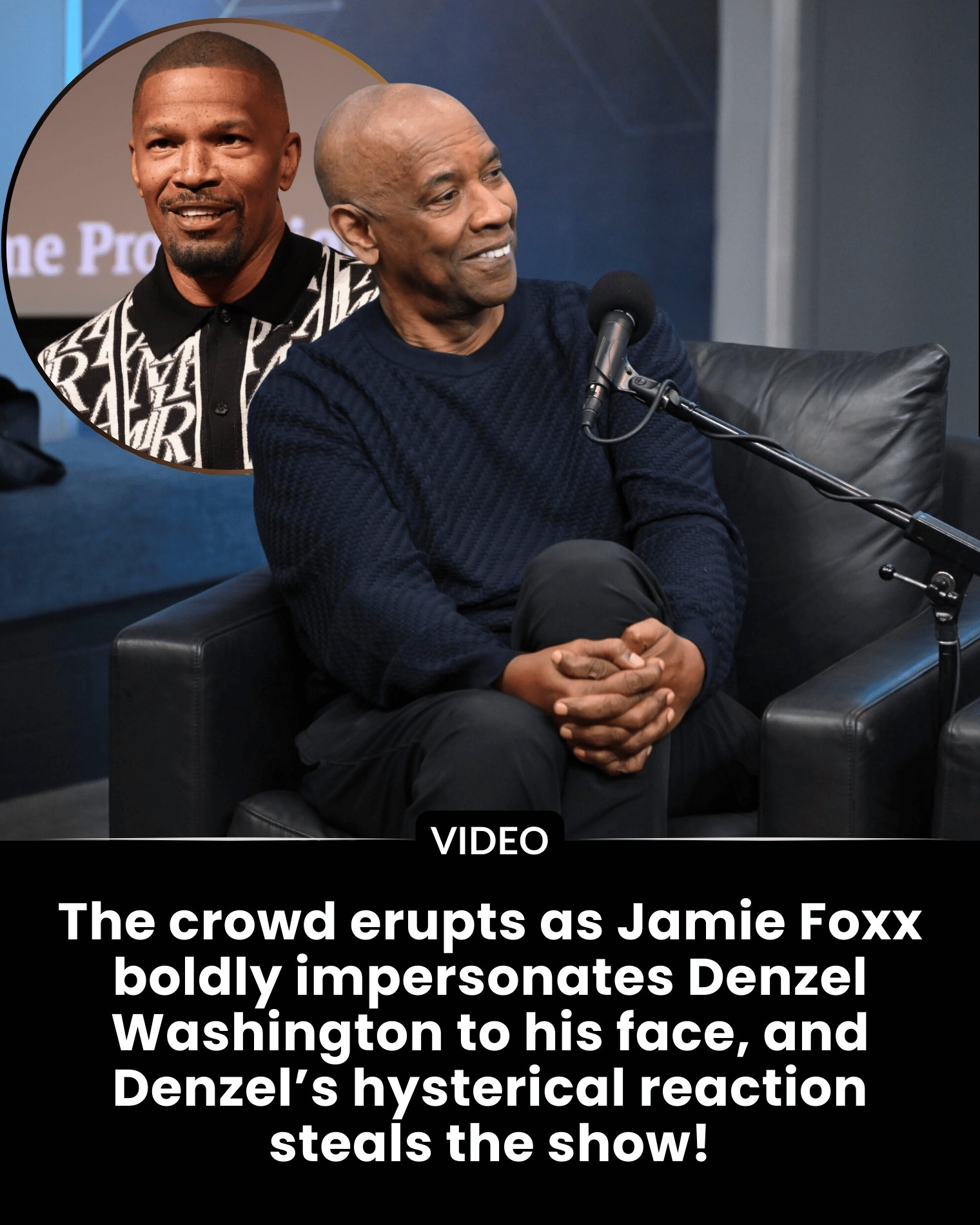 The crowd erupts as Jamie Foxx boldly impersonates Denzel Washington to his face, and Denzel’s hysterical reaction steals the show!