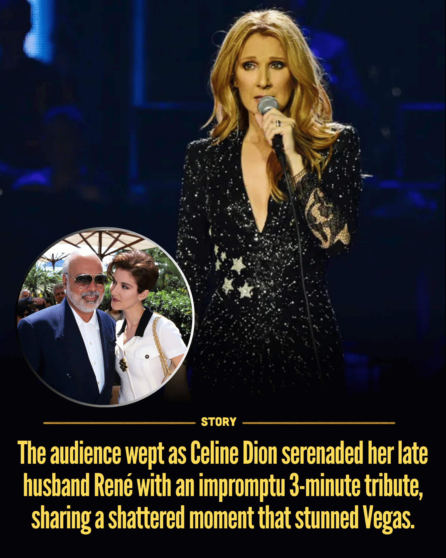 The audience wept as Celine Dion serenaded her late husband René with an impromptu 3-minute tribute, sharing a shattered moment that stunned Vegas.
