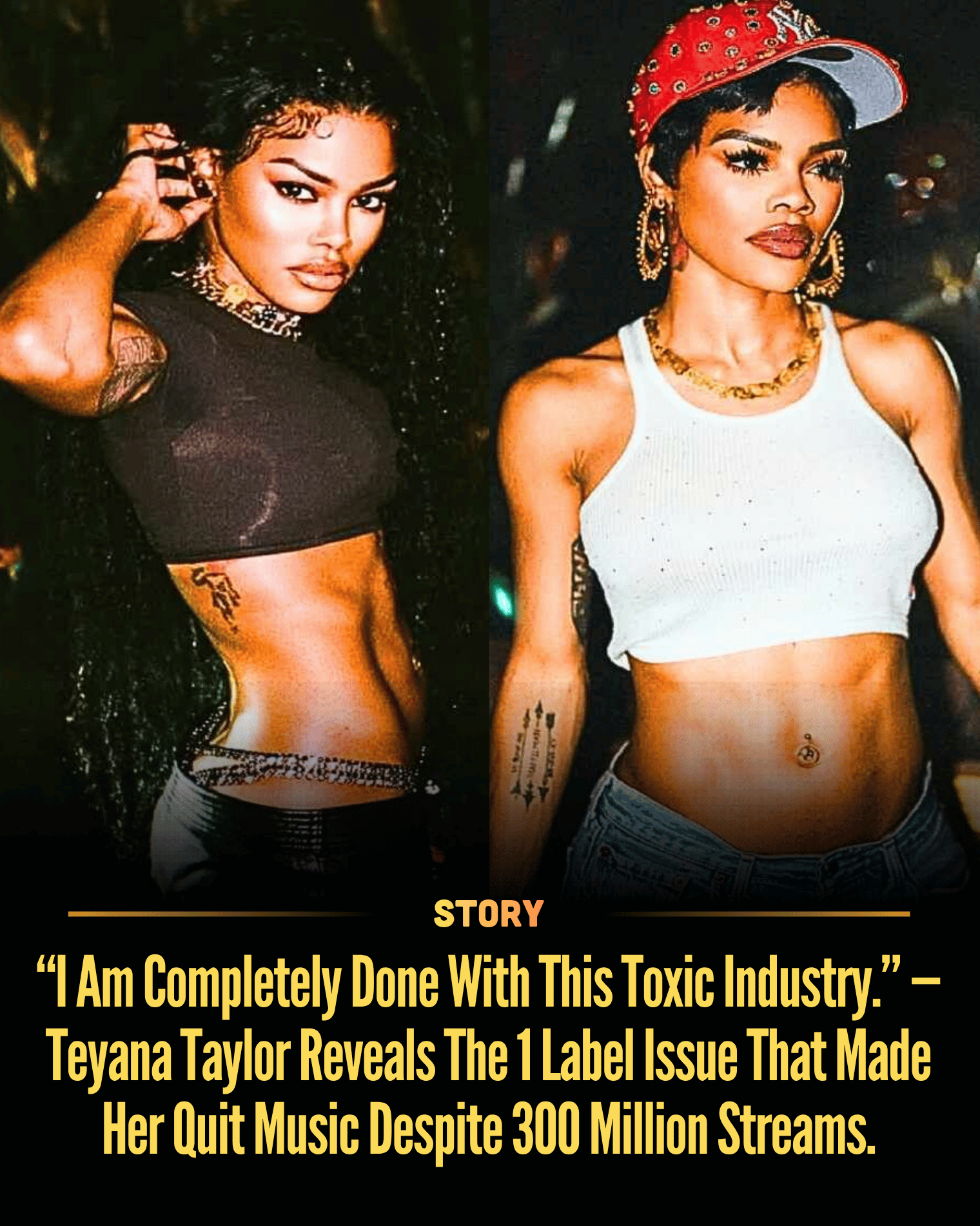 “I Am Completely Done With This Toxic Industry.” — Teyana Taylor Reveals The 1 Label Issue That Made Her Quit Music Despite 300 Million Streams.