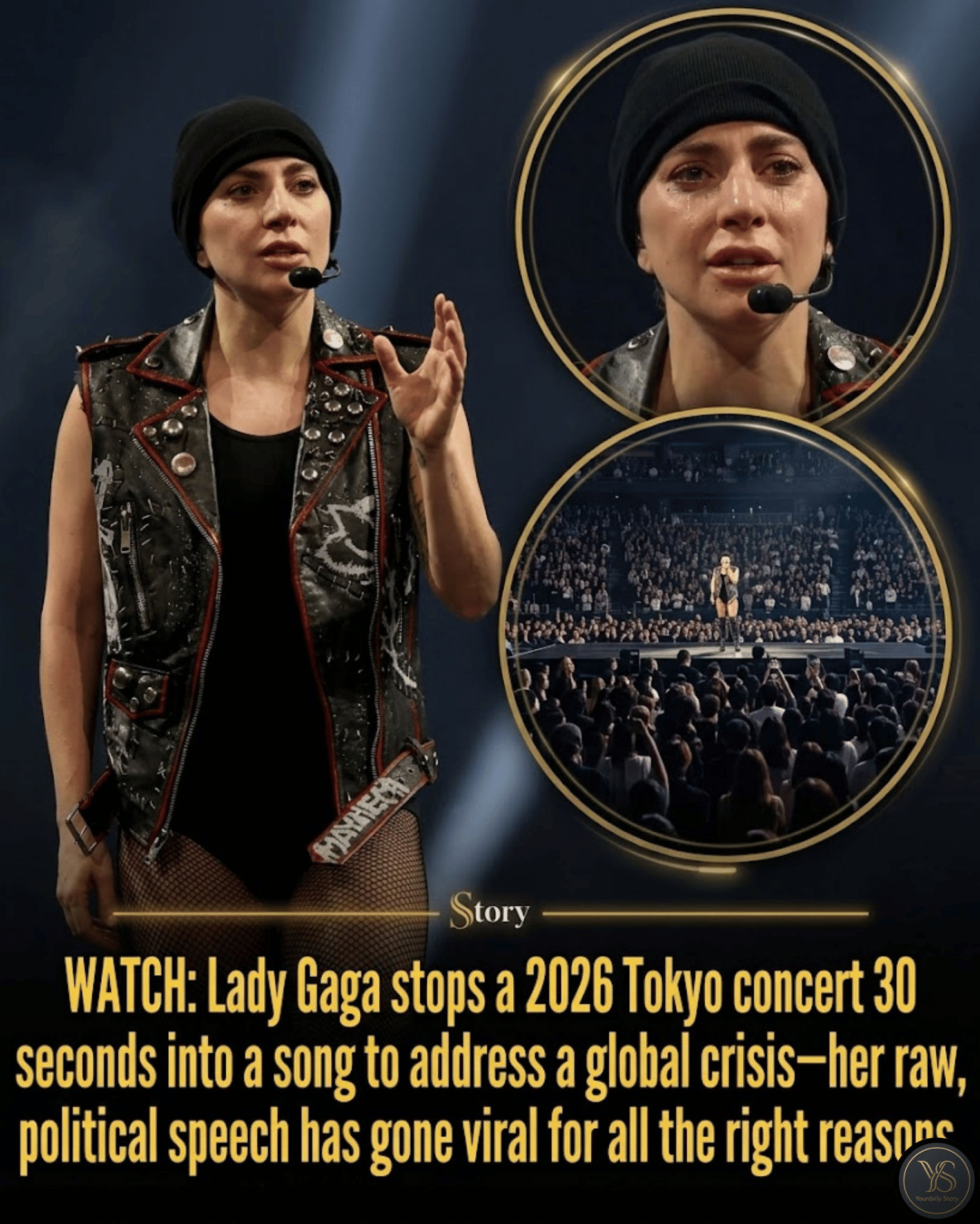 WATCH: Lady Gaga stops a 2026 Tokyo concert 30 seconds into a song to address a global crisis—her raw, political speech has gone viral for all the right reasons.