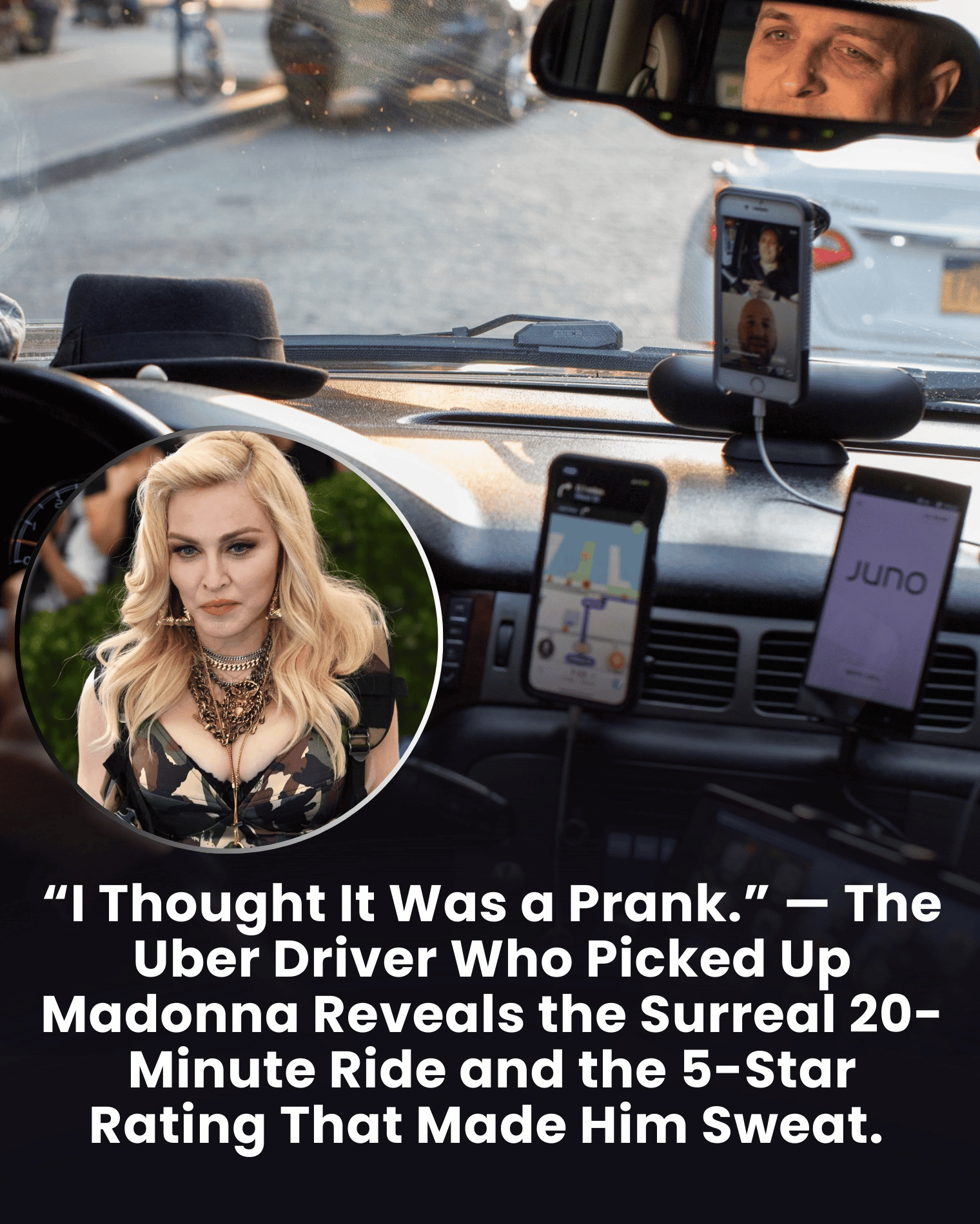 “I Thought It Was a Prank.” — The Uber Driver Who Picked Up Madonna Reveals the Surreal 20-Minute Ride and the 5-Star Rating That Made Him Sweat.