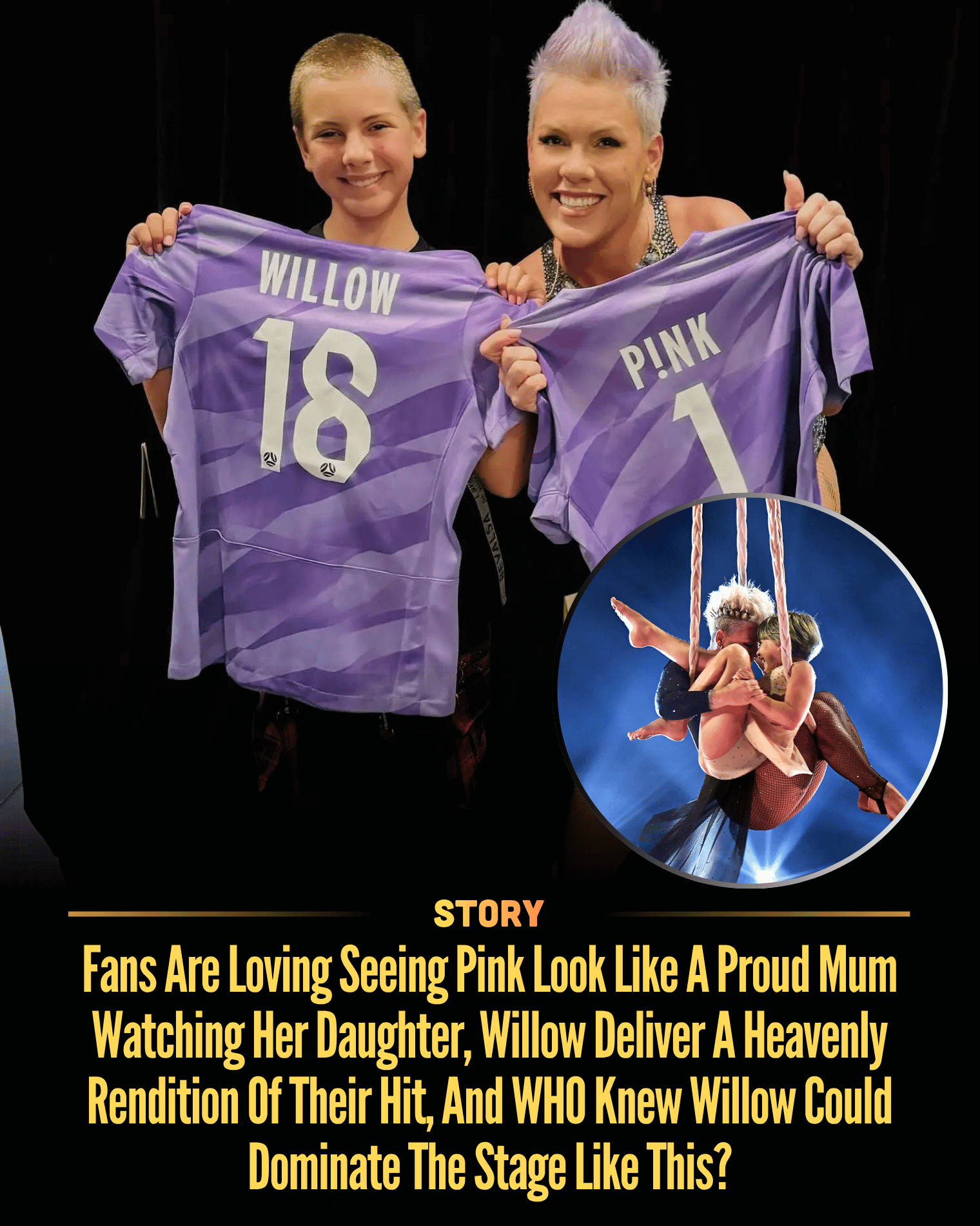 Fans Are Loving Seeing Pink Look Like A Proud Mum Watching Her Daughter, Willow Deliver A Heavenly Rendition Of Their Hit, And WHO Knew Willow Could Dominate The Stage Like This?