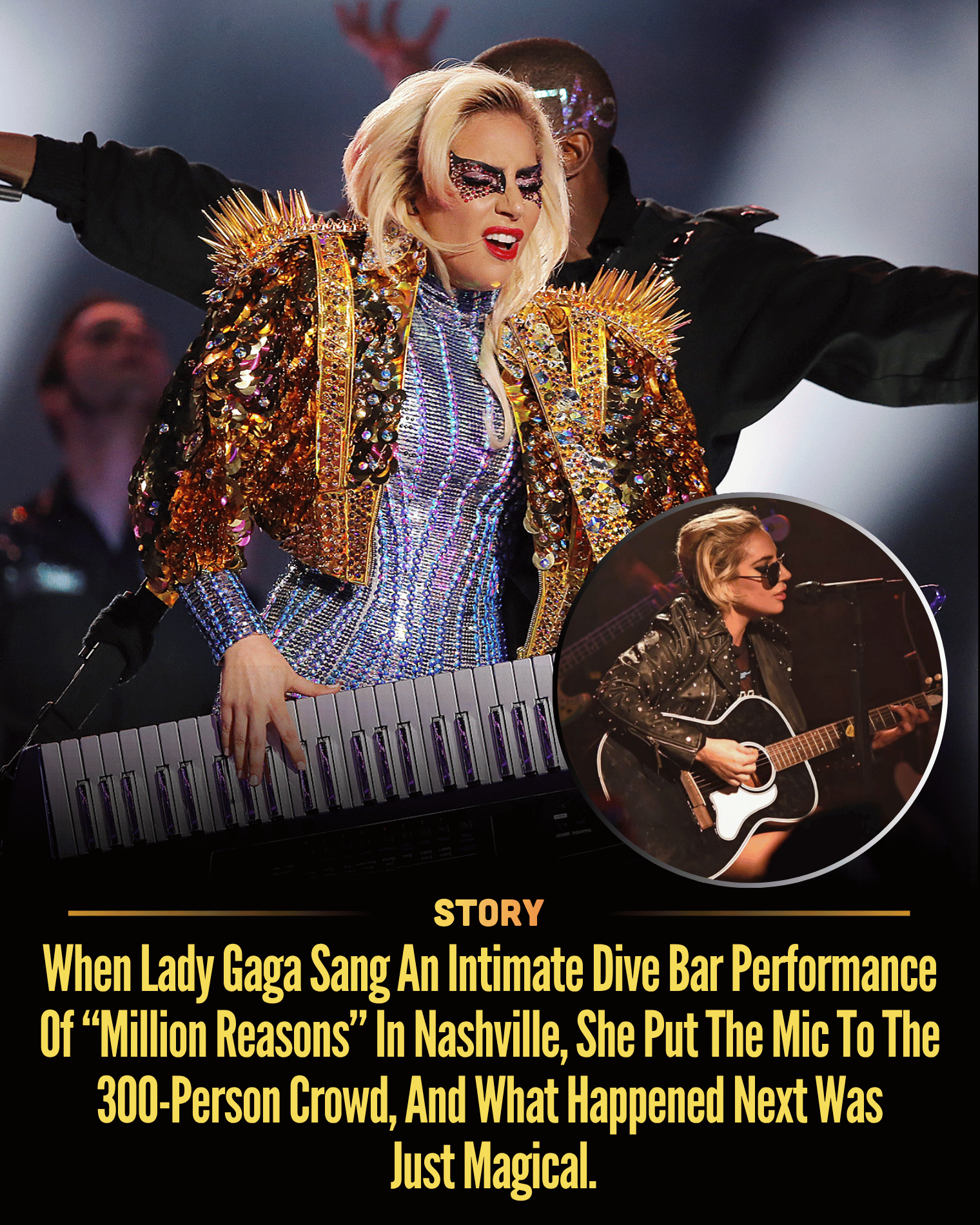 When Lady Gaga Sang An Intimate Dive Bar Performance Of “Million Reasons” In Nashville, She Put The Mic To The 300-Person Crowd, And What Happened Next Was Just Magical.