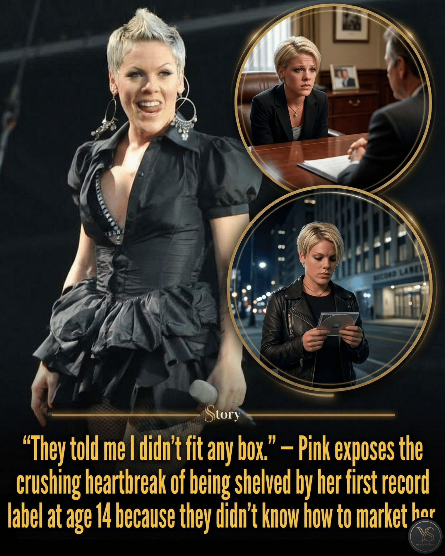 “They told me I didn’t fit any box.” — Pink exposes the crushing heartbreak of being shelved by her first record label at age 14 because they didn’t know how to market her.