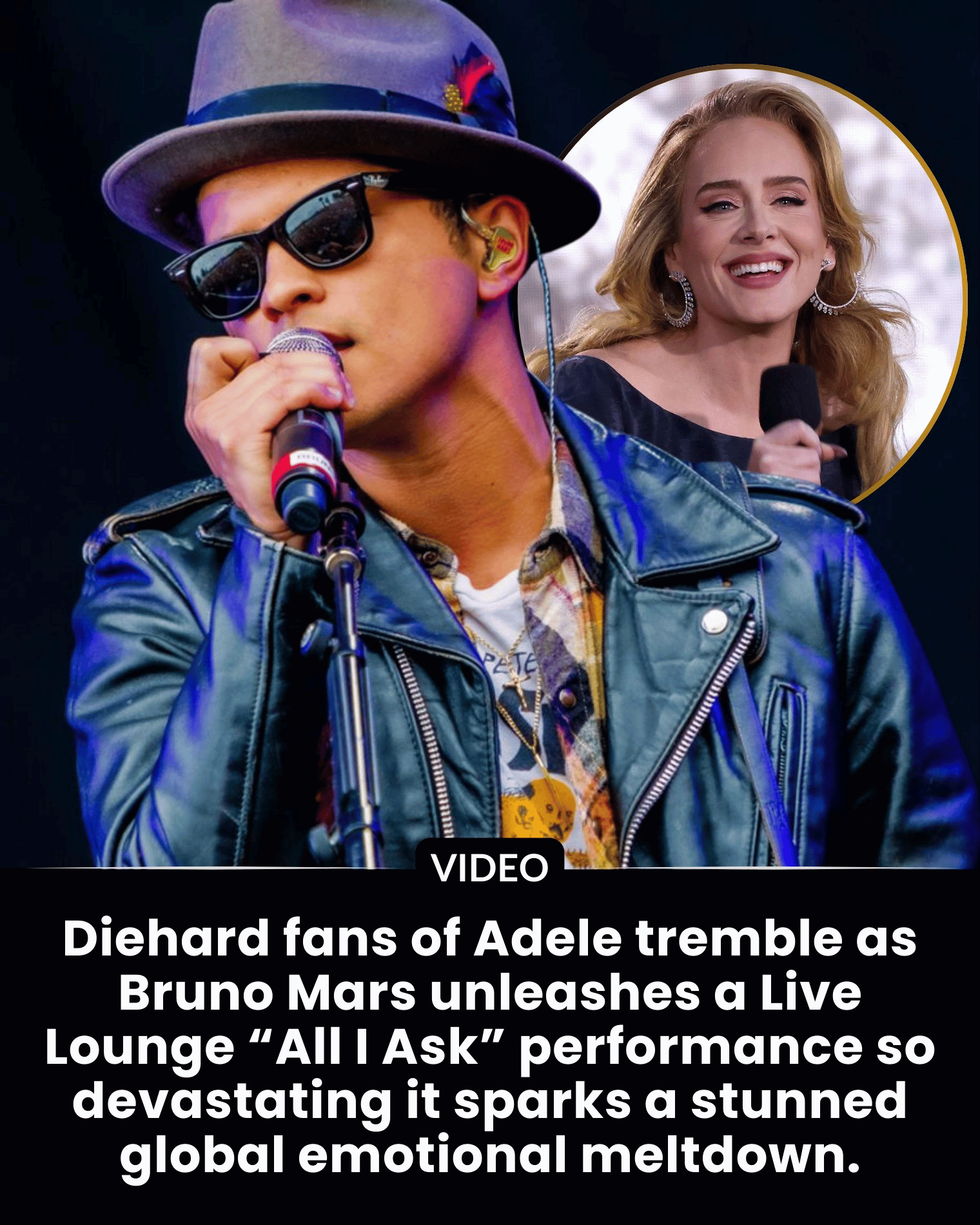 Diehard fans of Adele tremble as Bruno Mars unleashes a Live Lounge “All I Ask” performance so devastating it sparks a stunned global emotional meltdown.