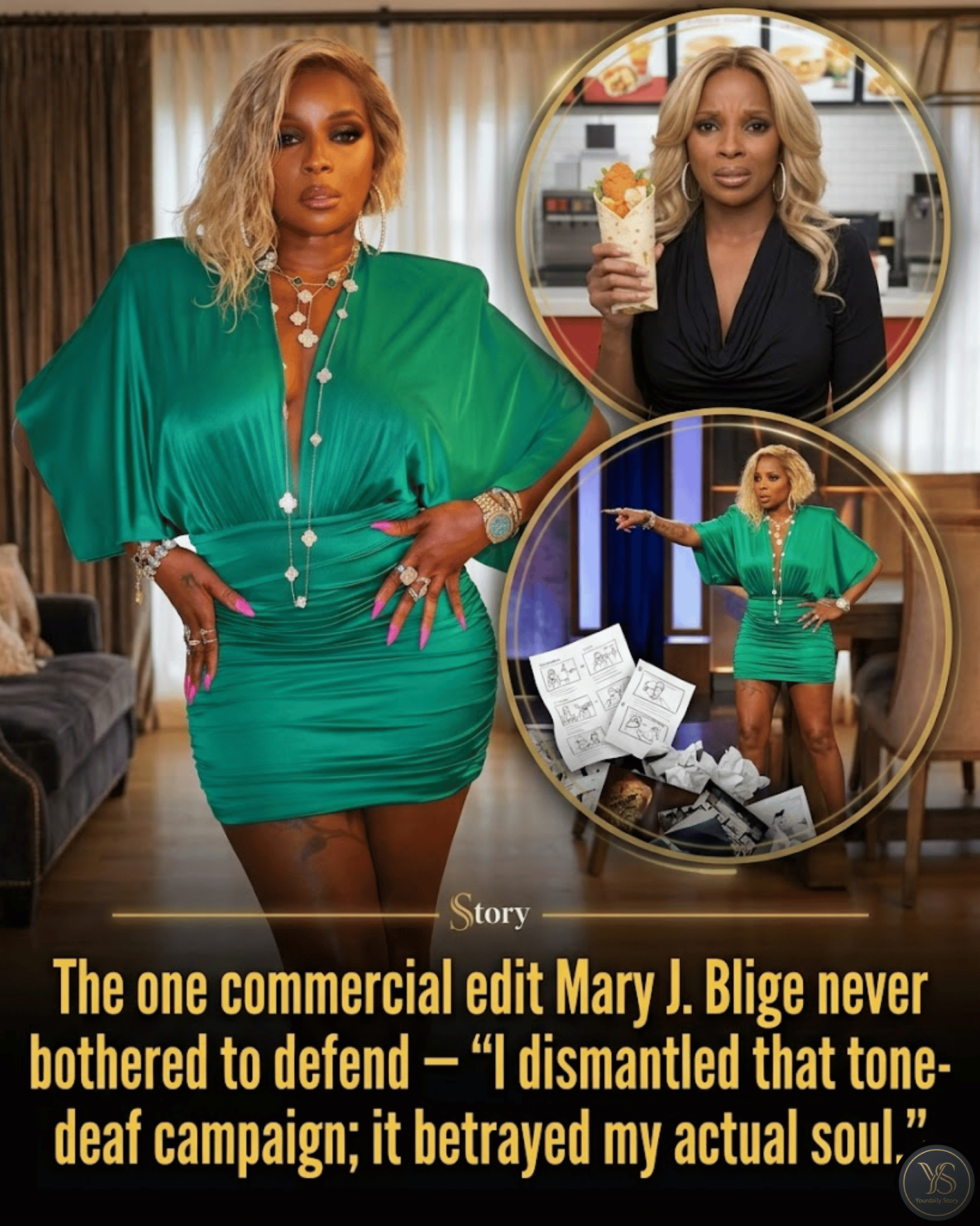 The one commercial edit Mary J. Blige never bothered to defend — “I dismantled that tone-deaf campaign; it betrayed my actual soul.”