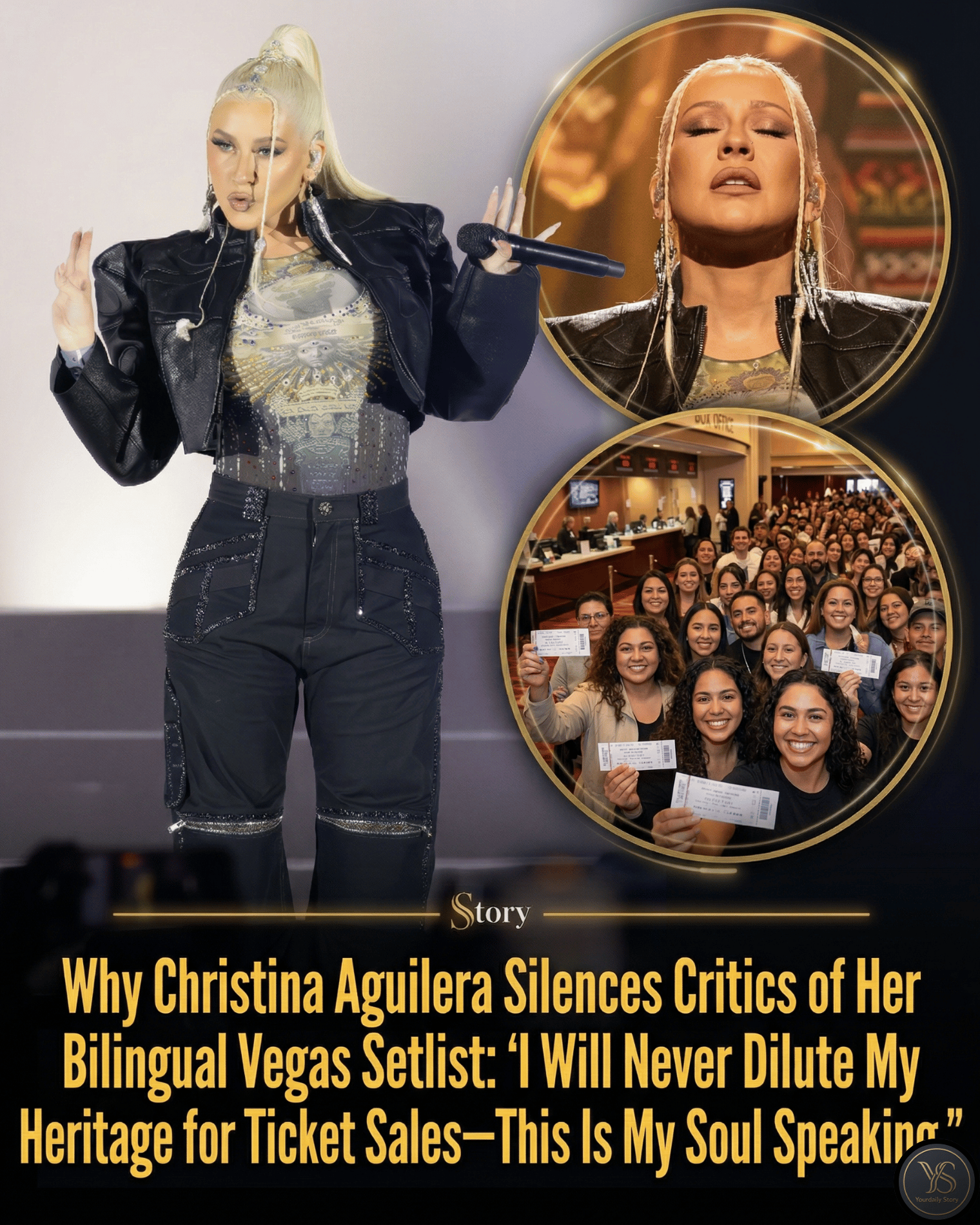 Why Christina Aguilera Silences Critics of Her Bilingual Vegas Setlist: “I Will Never Dilute My Heritage for Ticket Sales—This Is My Soul Speaking.”