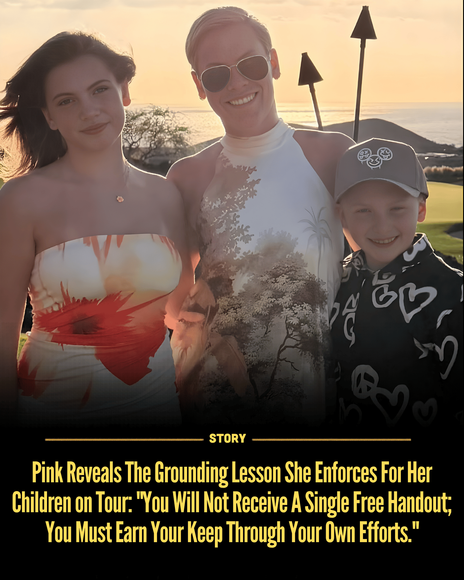 Pink Reveals The Grounding Lesson She Enforces For Her Children on Tour: “You Will Not Receive A Single Free Handout; You Must Earn Your Keep Through Your Own Efforts.”