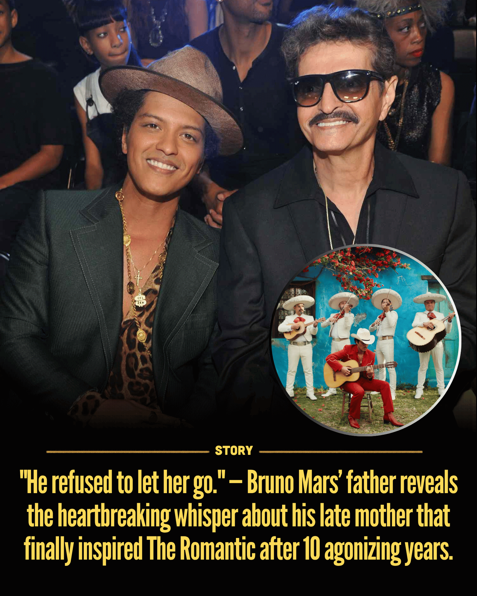 “He refused to let her go.” — Bruno Mars’ father reveals the heartbreaking whisper about his late mother that finally inspired The Romantic after 10 agonizing years.