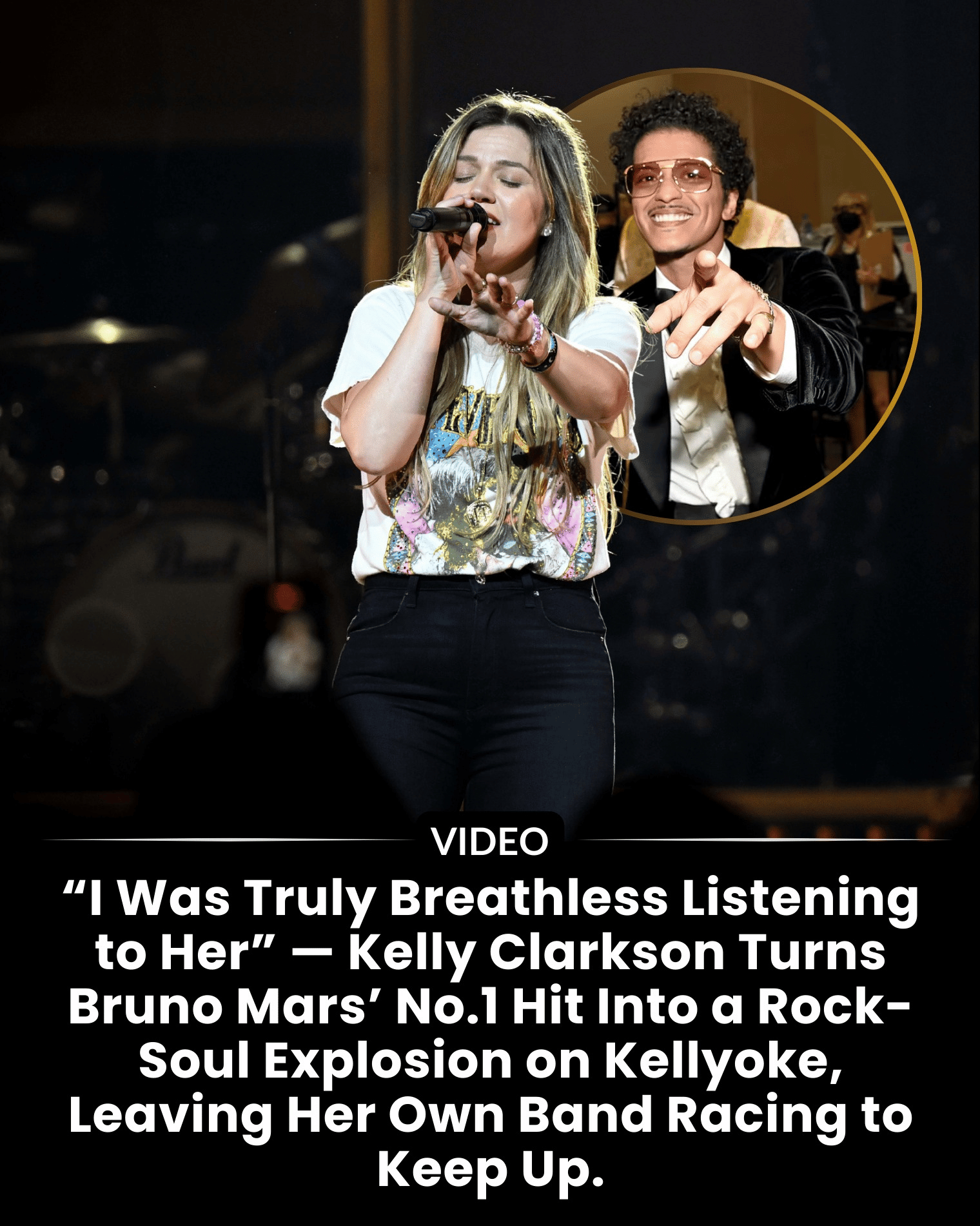 “I Was Truly Breathless Listening to Her” — Kelly Clarkson Turns Bruno Mars’ No.1 Hit Into a Rock-Soul Explosion on Kellyoke, Leaving Her Own Band Racing to Keep Up.
