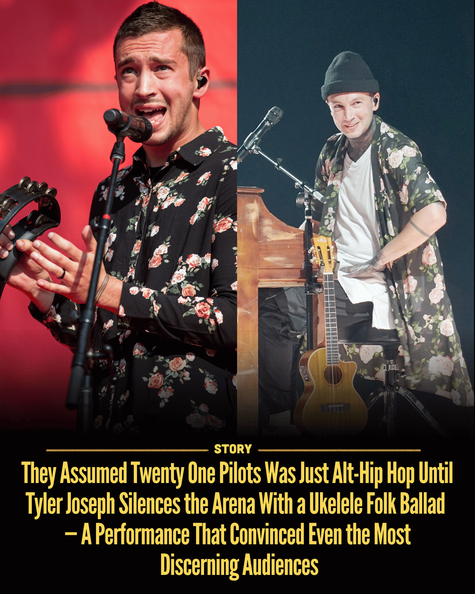 They Assumed Twenty One Pilots Was Just Alt-Hip Hop Until Tyler Joseph Silences the Arena With a Ukelele Folk Ballad — A Performance That Convinced Even the Most Discerning Audiences