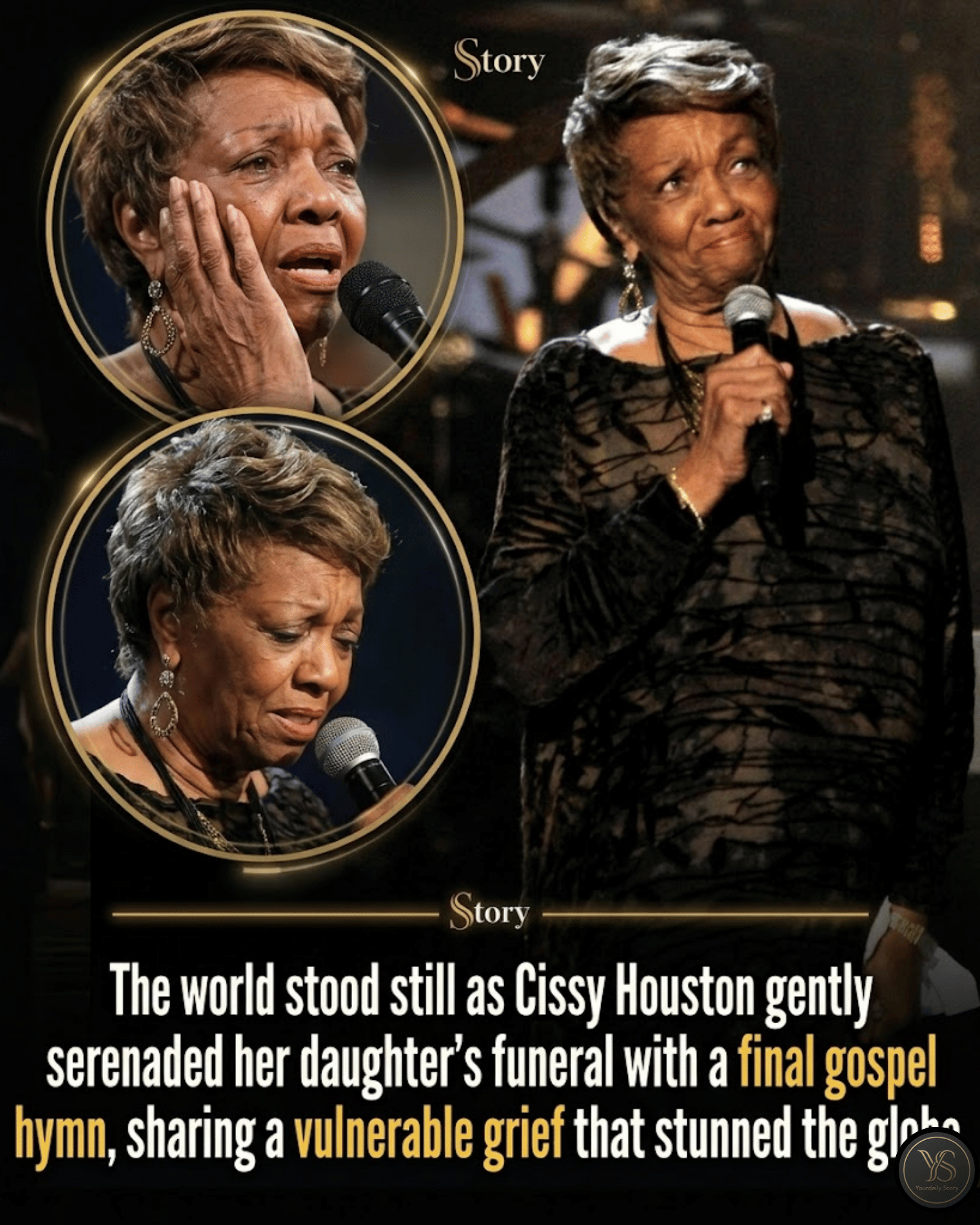 The world stood still as Cissy Houston gently serenaded her daughter’s funeral with a final gospel hymn, sharing a vulnerable grief that stunned the globe.